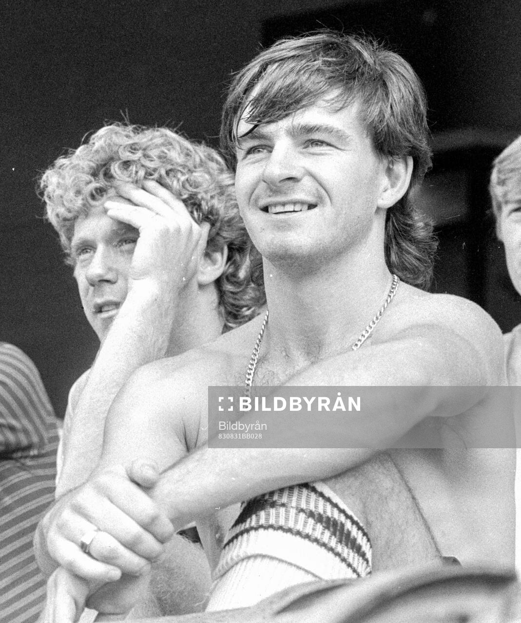 Football, English Division One 1983-84, Arsenal, Training session:  Tony Woodcock and Charlie Nicholas of Arsenal.
