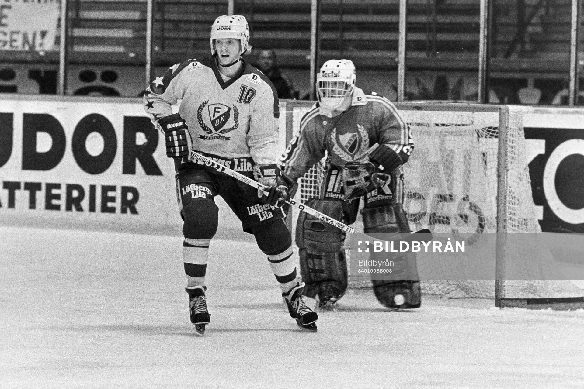 Kjell Dahlin, Färjestad framför Rolf Ridderwall, målvakt