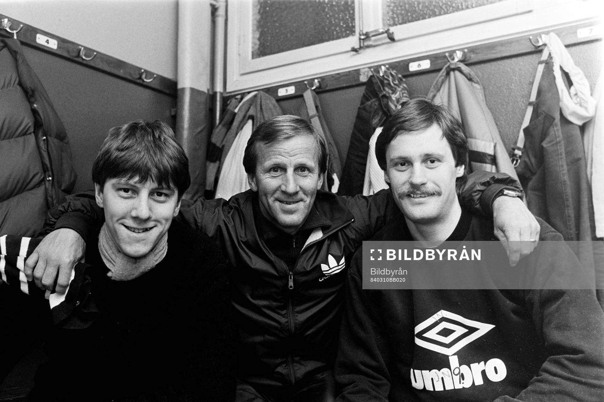  Kjell Jonevret, Rolf Zetterlund, tränare och Thomas Andersson.