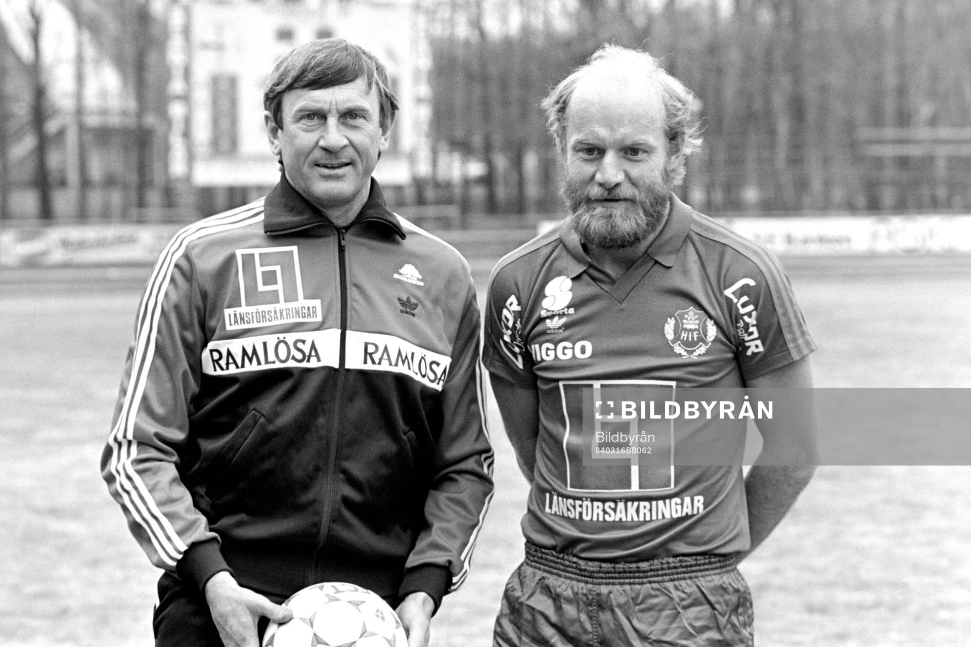 Fotboll, Div 2 Södra, Helsingborg, förhands: Rolf Svensson, tränare och Thomas Sjöberg.
