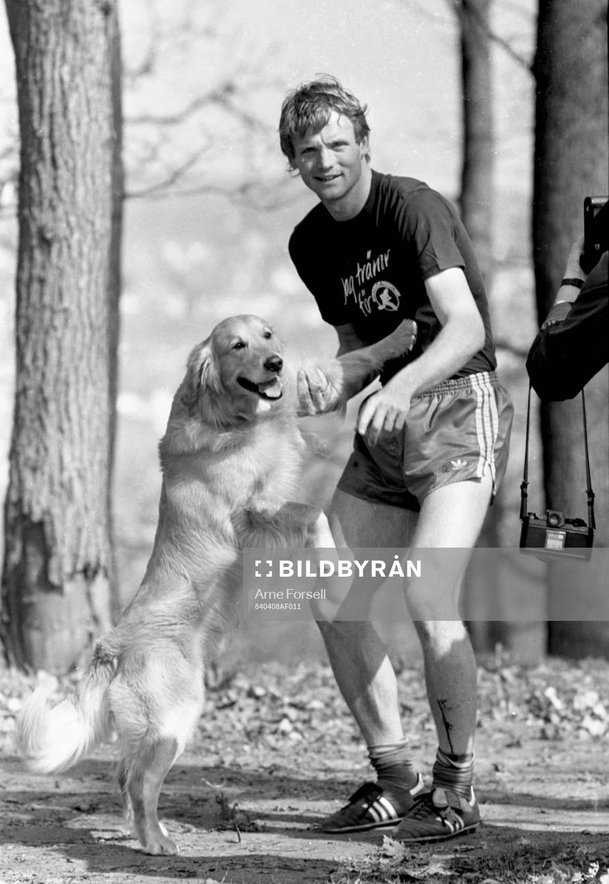 Torbjörn Nilsson med sin hund