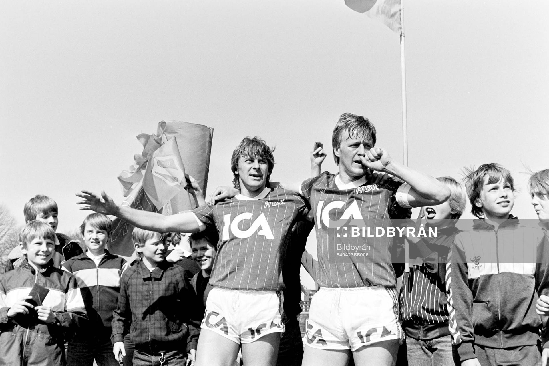 Halmstads målskyttar Peder Amberntsson och Sigge Johansson