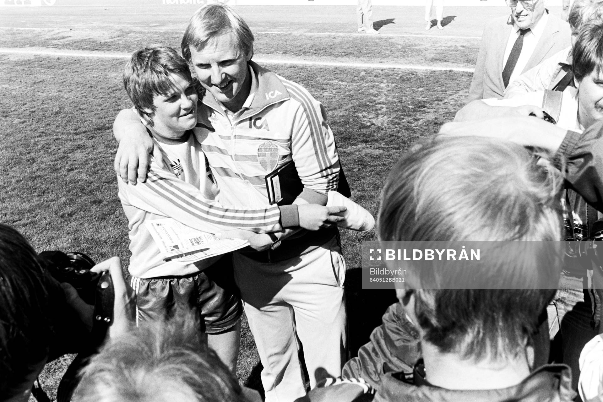Pia Sundhage och Ulf Lyfors, förbundskapten i Sverige