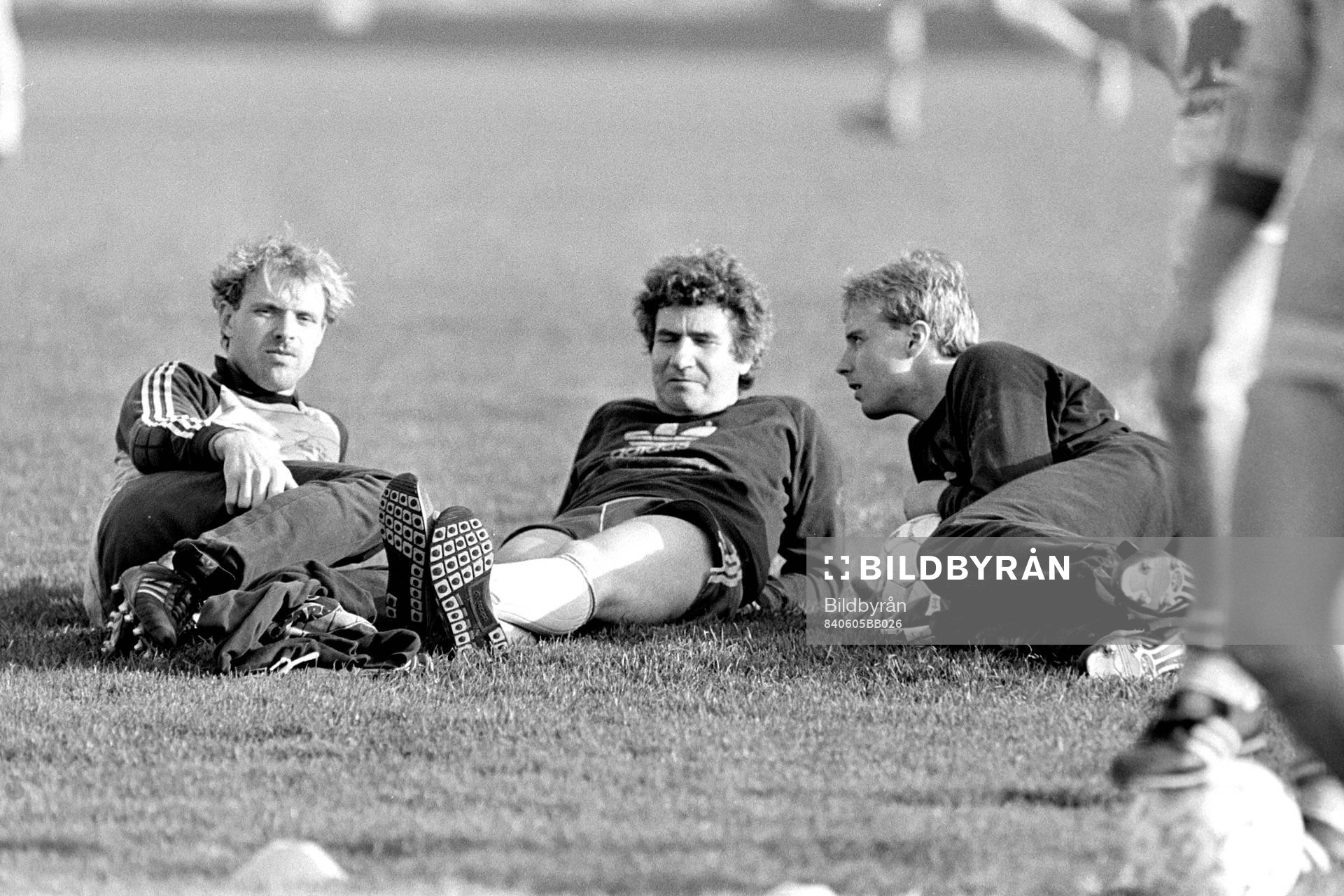 Thomas Ravelli, målvakt, Jan Ekstrand, läkare och Bernt