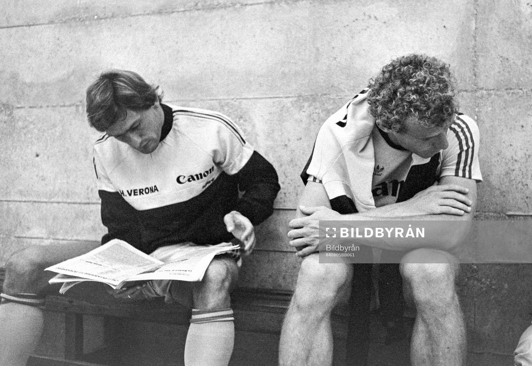New signings Preben Elkjaer and Hans-Peter Briegel