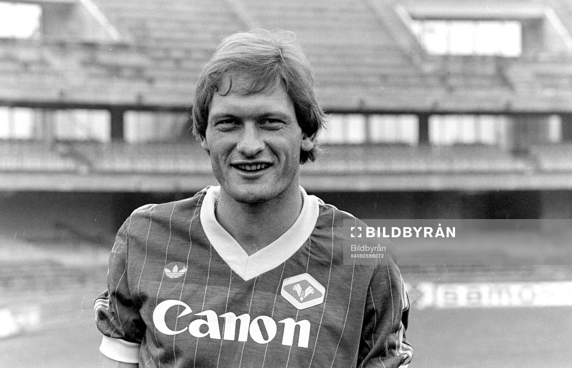 New signing Preben Elkjaer at stadium