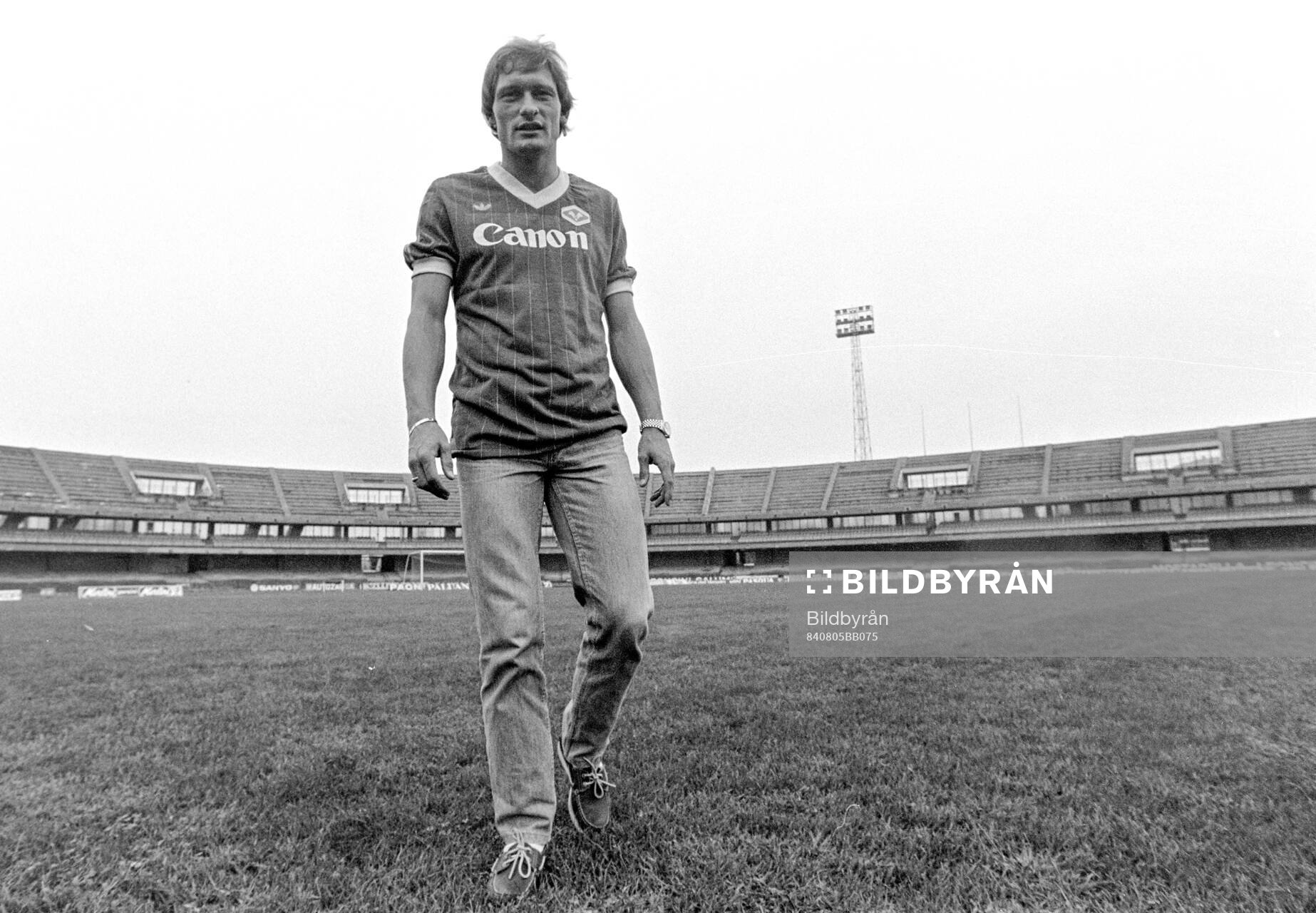 New signing Preben Elkjaer at stadium