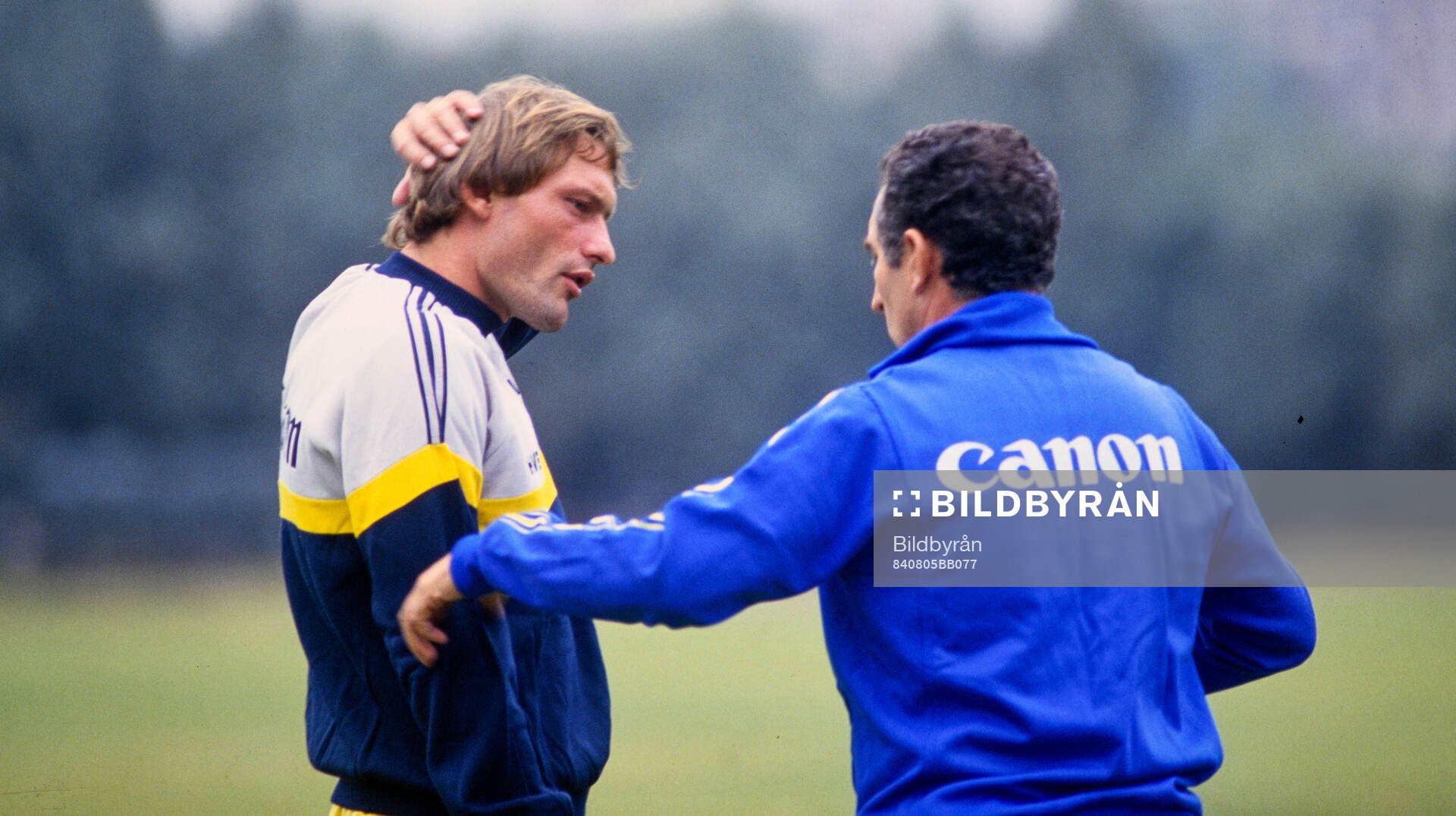 Preben Elkjaer with manager Osvaldo Bagnoli