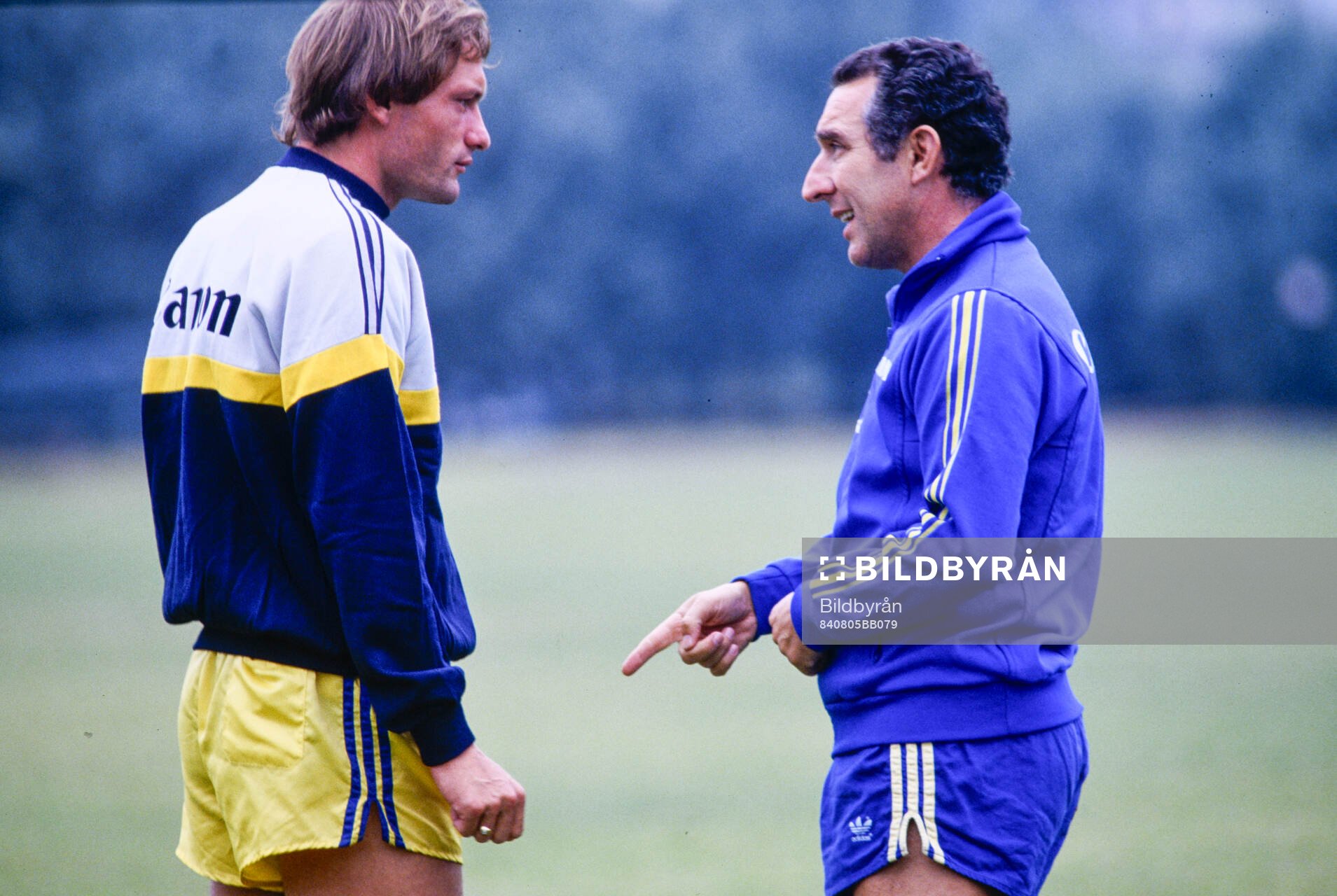 Preben Elkjaer with manager Osvaldo Bagnoli