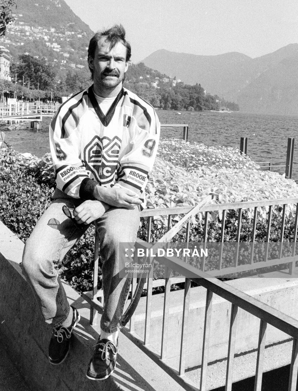 Mats Waltin of HC Lugano at Lake Lugano
