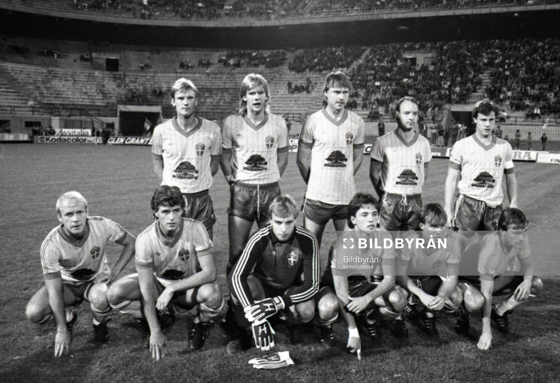Bakre raden fr.v Ulf Eriksson, Glenn Strömberg, Sven Dala Dahlkvist, Jan Svensson och Ingemar Erlandsson.
Främre raden fr. v Tord Holmgren, Glenn Hysén, Bernt Ljung, Mats Gren, Hans Holmqvist och Stig Fredriksson.
© Bildbyrån - 7405