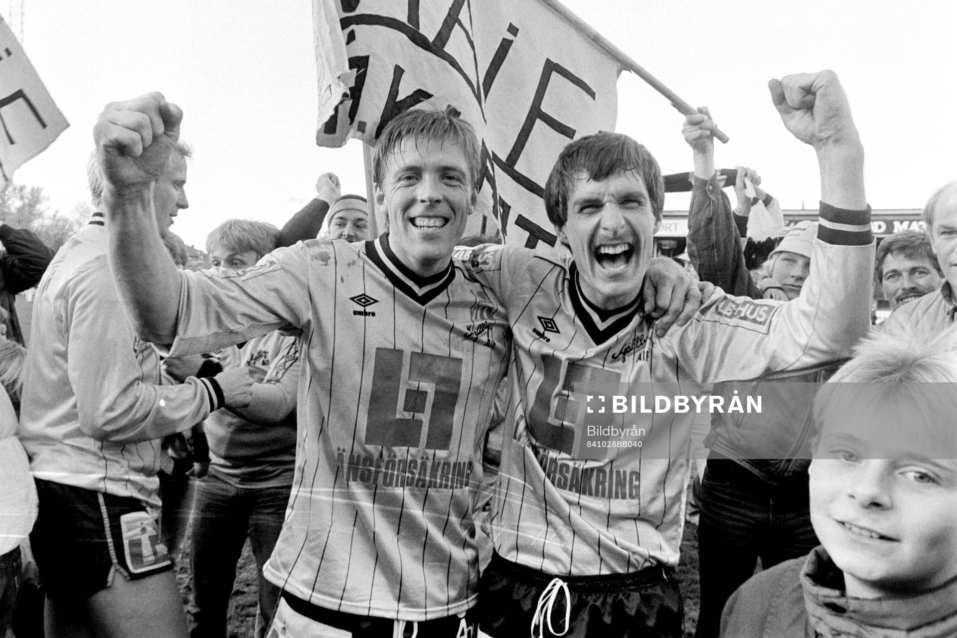 Mjällbys målskyttar Peter Stridfeldt och Lennart