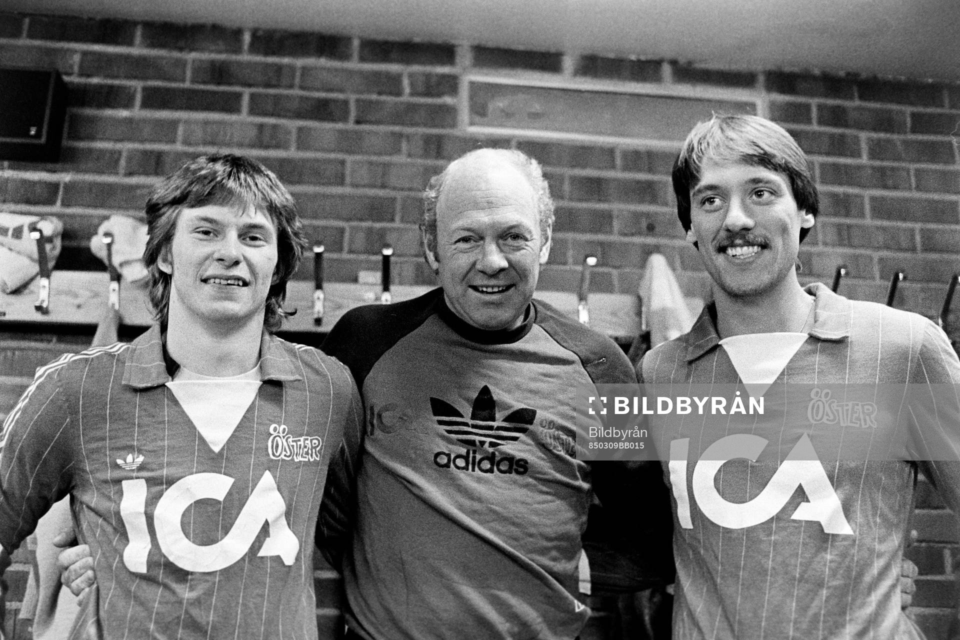 Fotboll, Allsvenskan, Öster, förhands: Nicklas Persson, Leif Widen, tränare och Morgan Hansson.