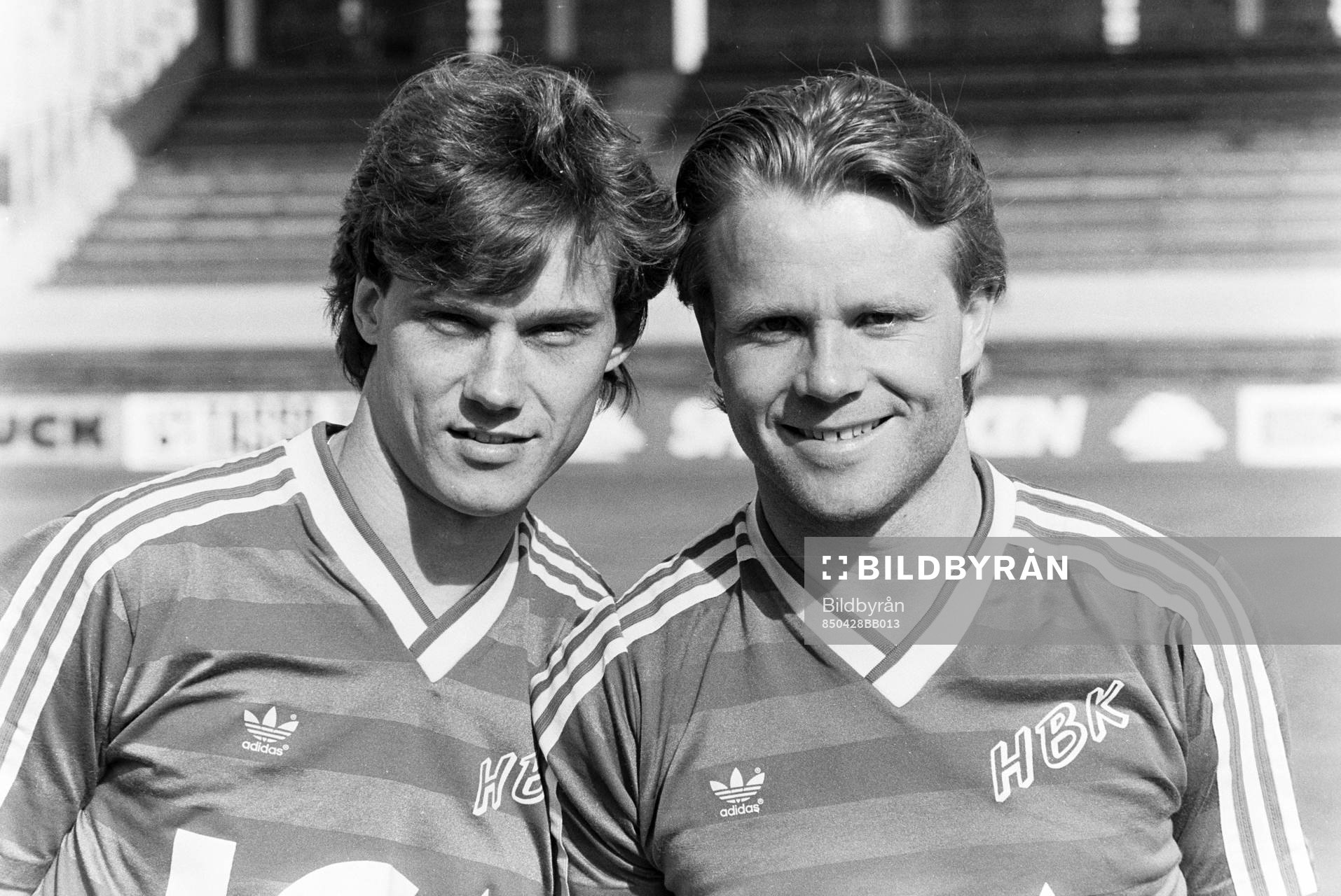 Fotboll, Allsvenskan, Halmstad BK, förhands: Peter Andersson och Mats Jingblad.