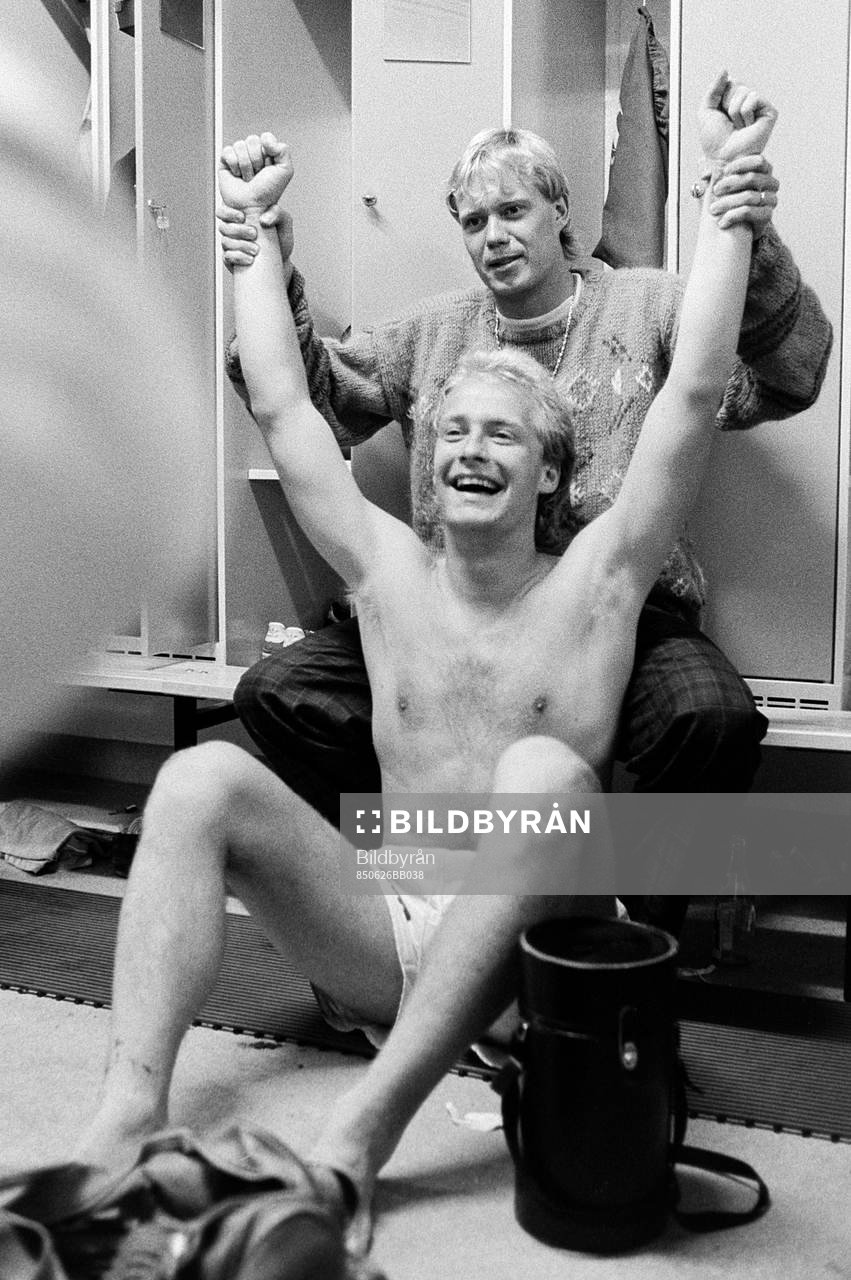 Malmös matchhjälte och tremålsskytt Mats Magnusson jublar