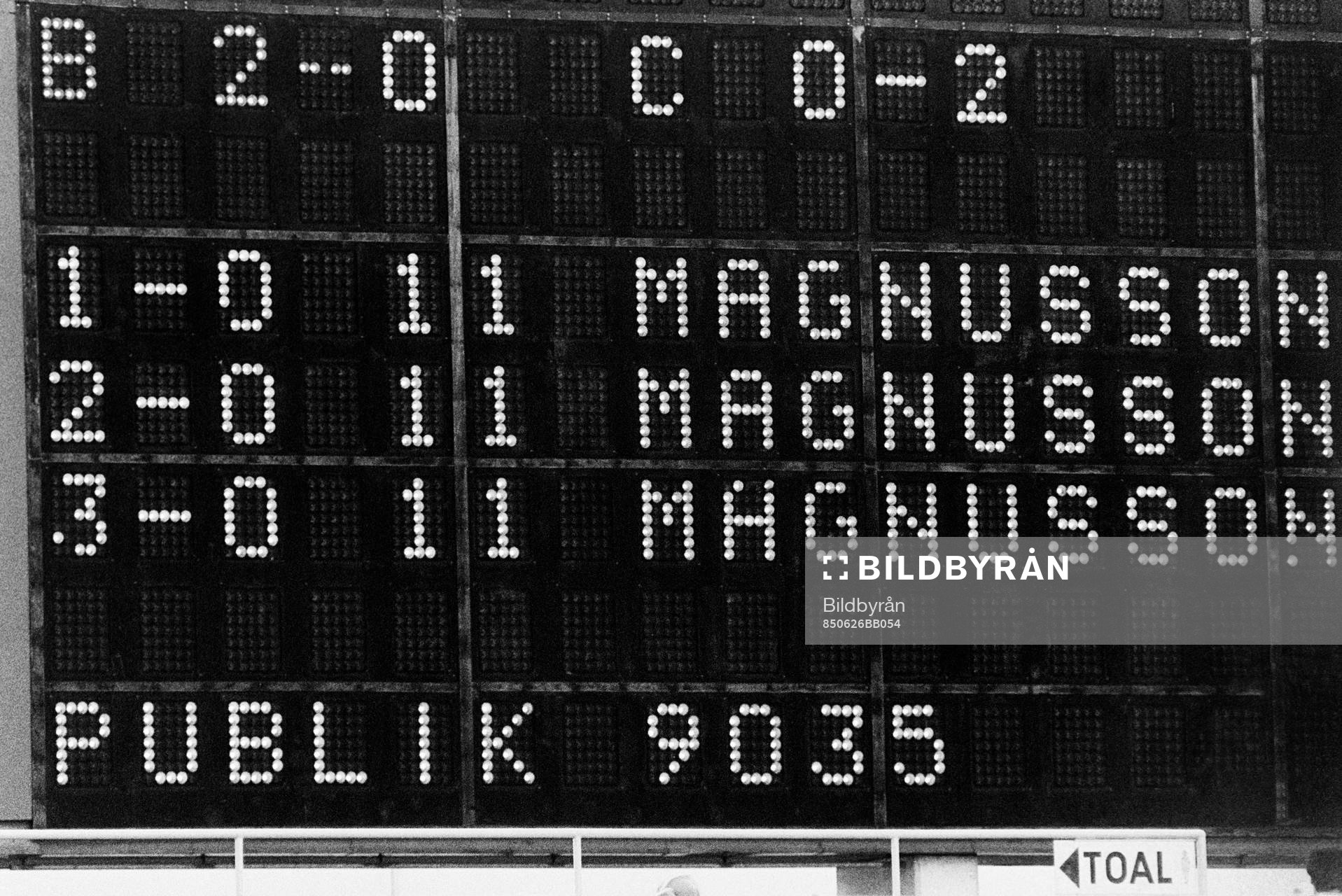 Resultattavlan på Malmö Stadion