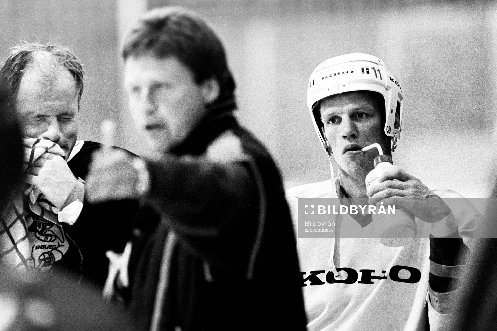 Gunnar Leidborg, målvakt och Peter Gradin i bakgrunden