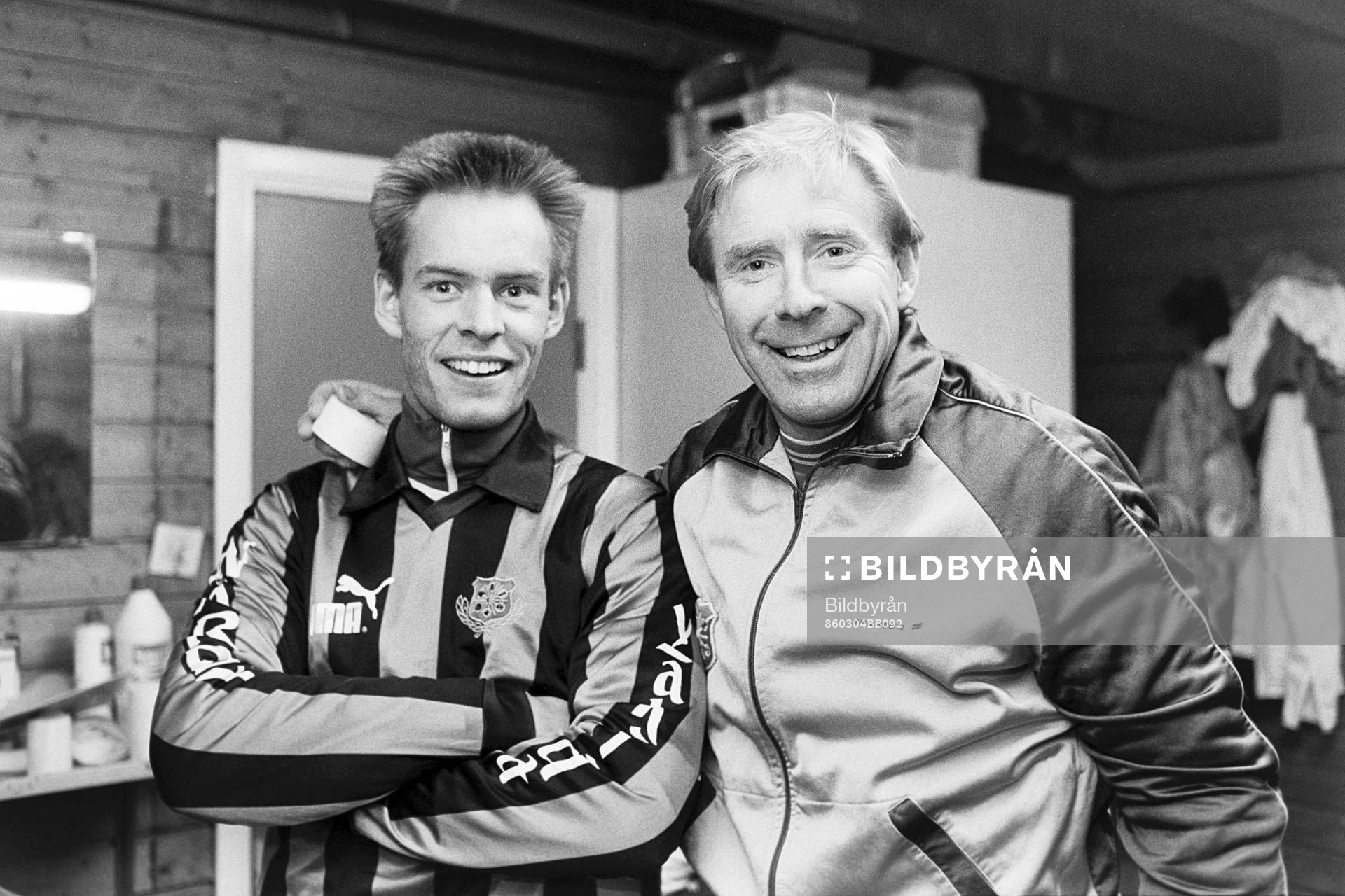 Bo Falk, tränare i Gais till höger