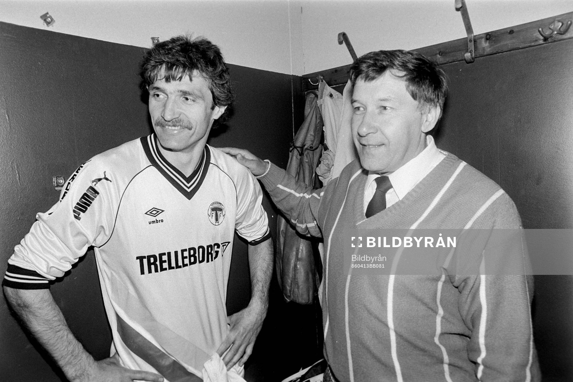 Marek Skurczynski och Wojtek Lazarek, tränare i Trelleborg