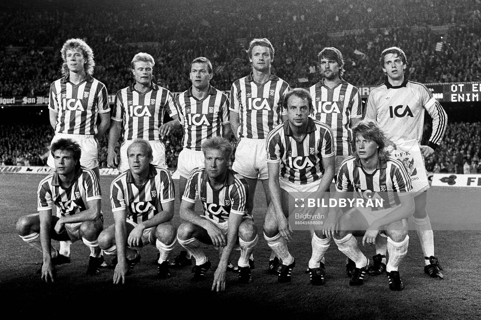 Göteborgs startelva. Bakre raden fr. v Johnny Ekström,