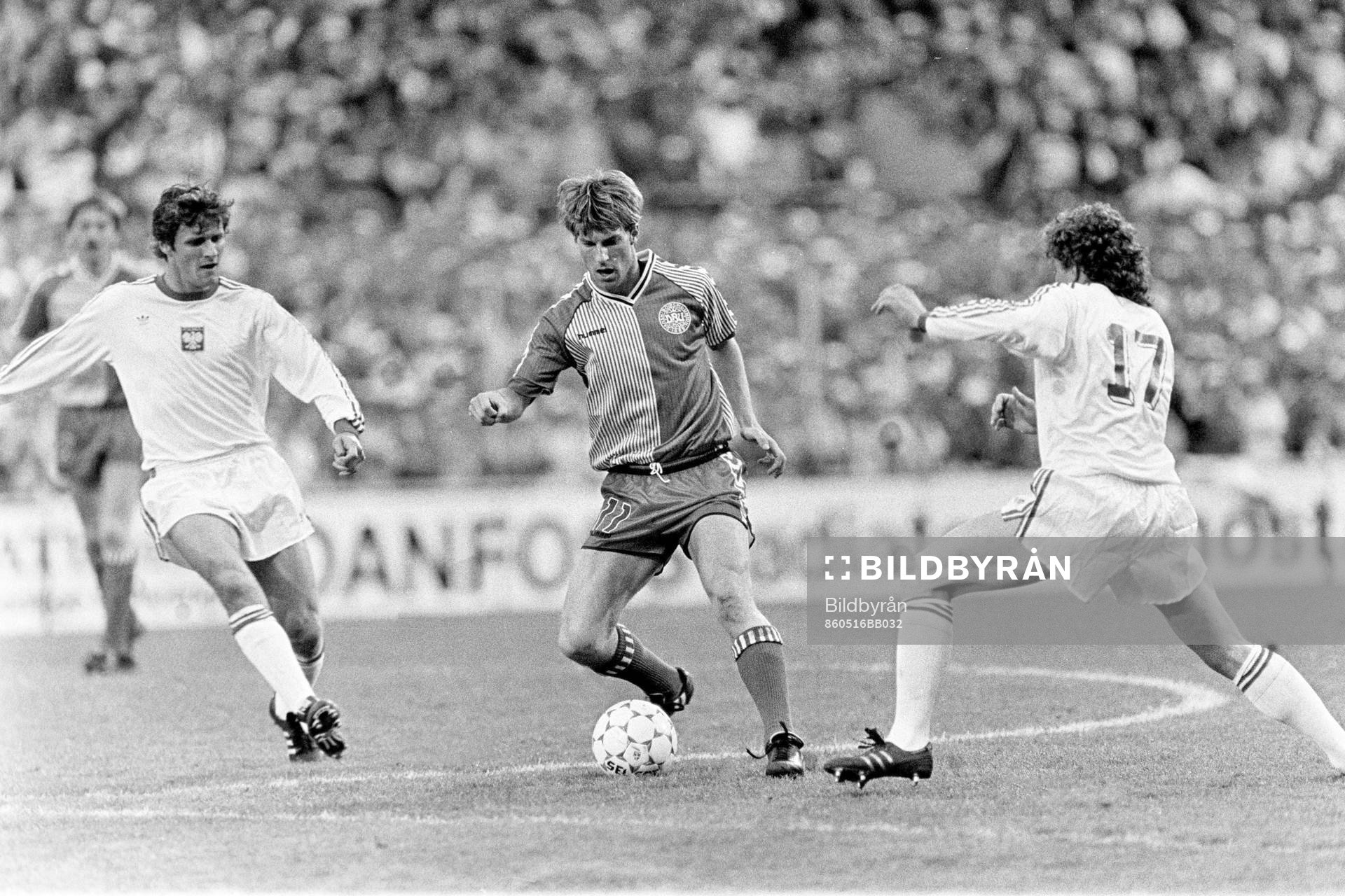 Fotboll, Danmark - Polen, 1-0: Michael Laudrup, Danmark.