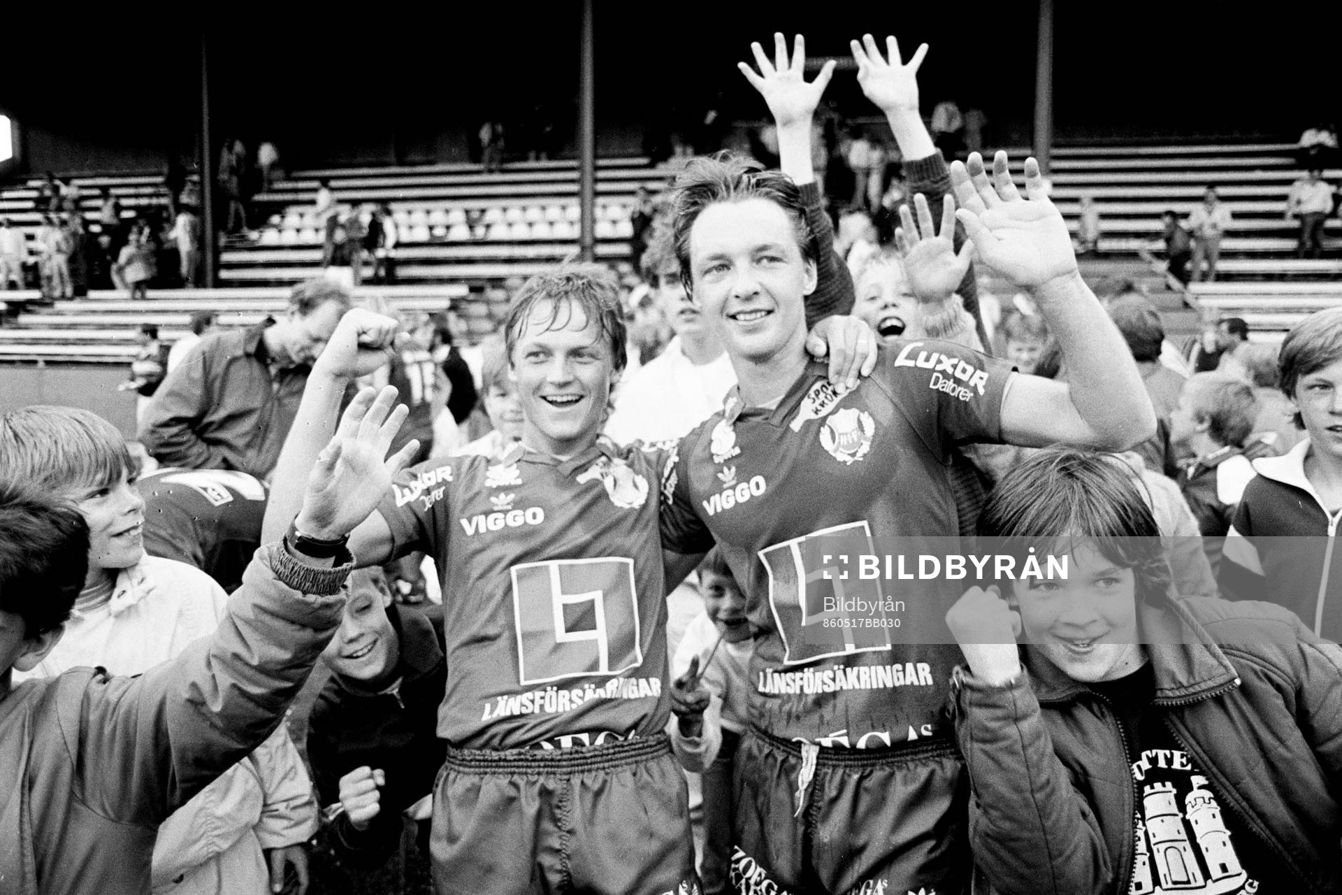 Helsingborgs målskyttar Lars Möller och Cyril Finnberg
