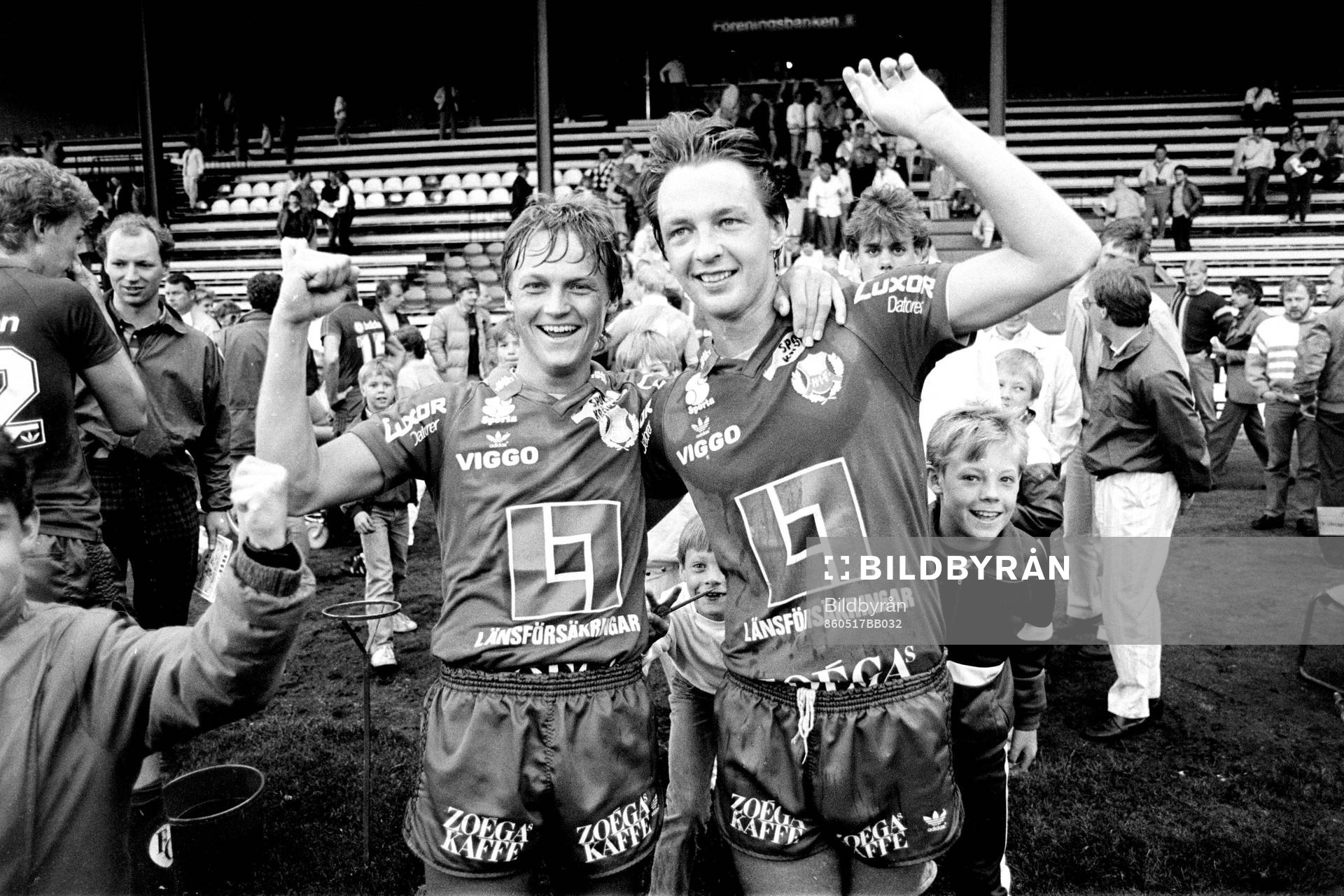 Helsingborgs målskyttar Lars Möller och Cyril Finnberg