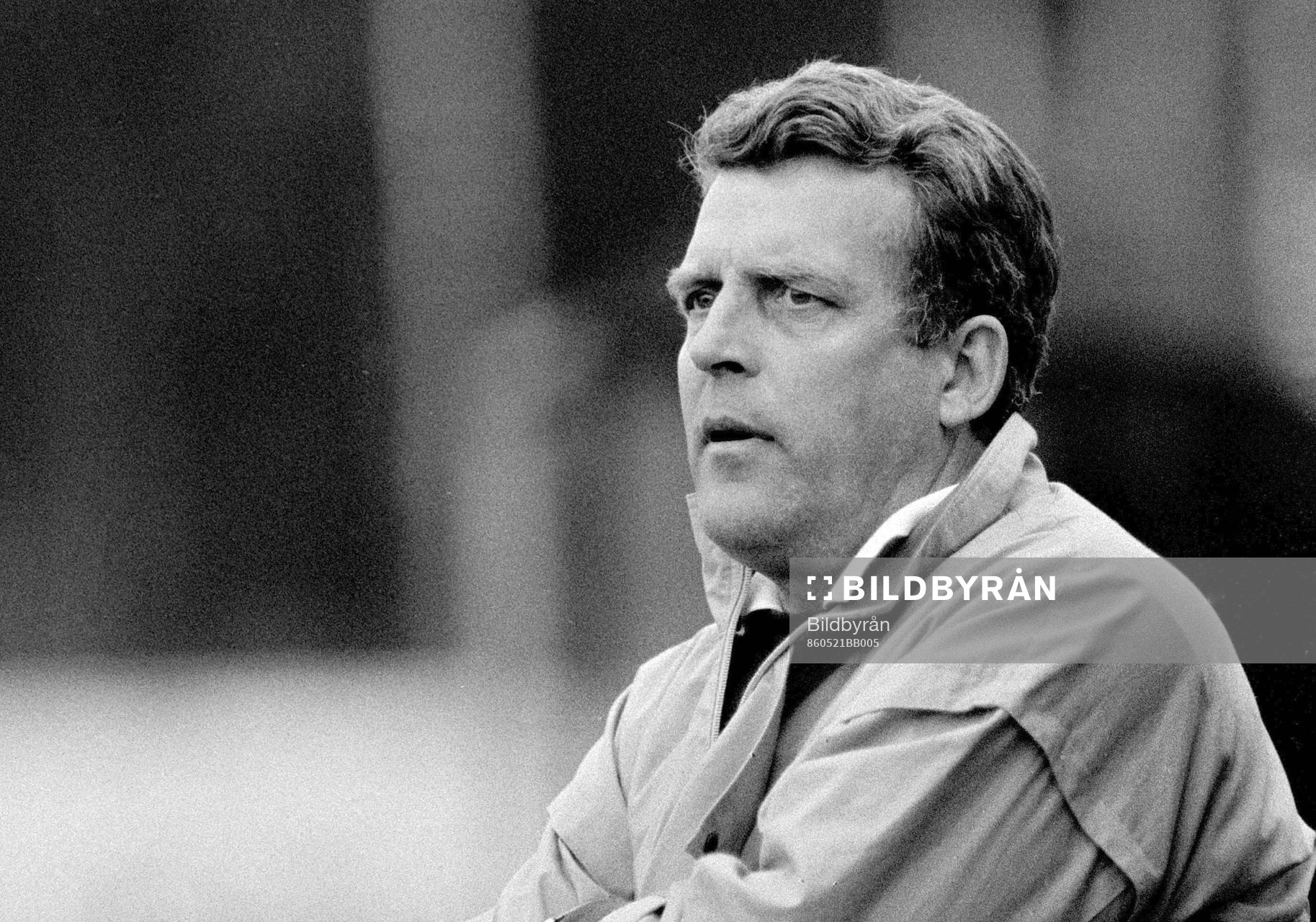 Fotboll, U18, EM-Kval, Sverige - Östtyskland, 0-0: Lars-Oskar Nilsson, förbundskapten i Sverige.