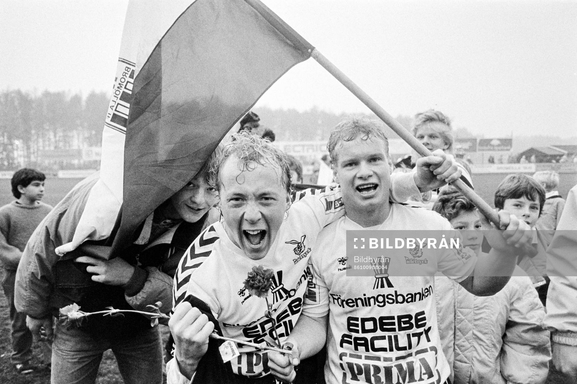 Bromöllas målskyttar Paul Berner och Göran Sundholm