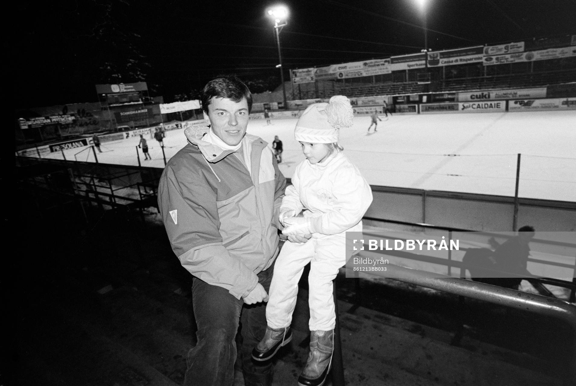 Anders Kallur, tränare, Bruneck-Brunico med dotter