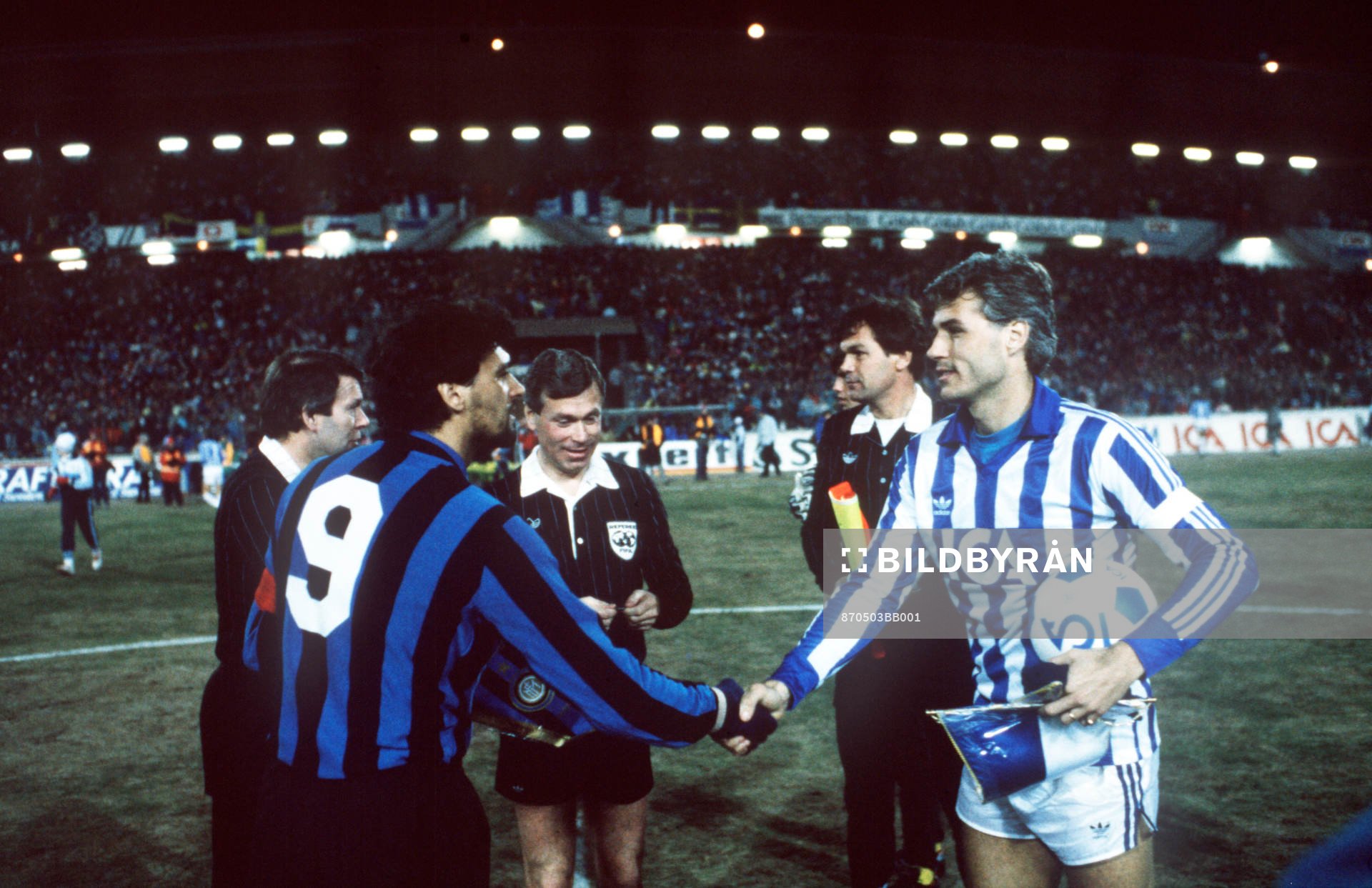 Altobelli, Inter och Glenn Hysén, IFK Göteborg