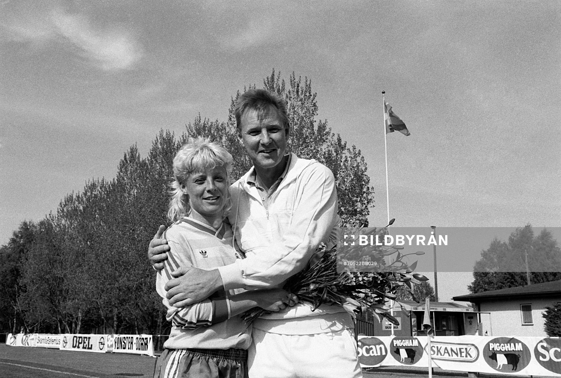 Anna Svenjeby, matchens lirare och Ulf Lyfors,