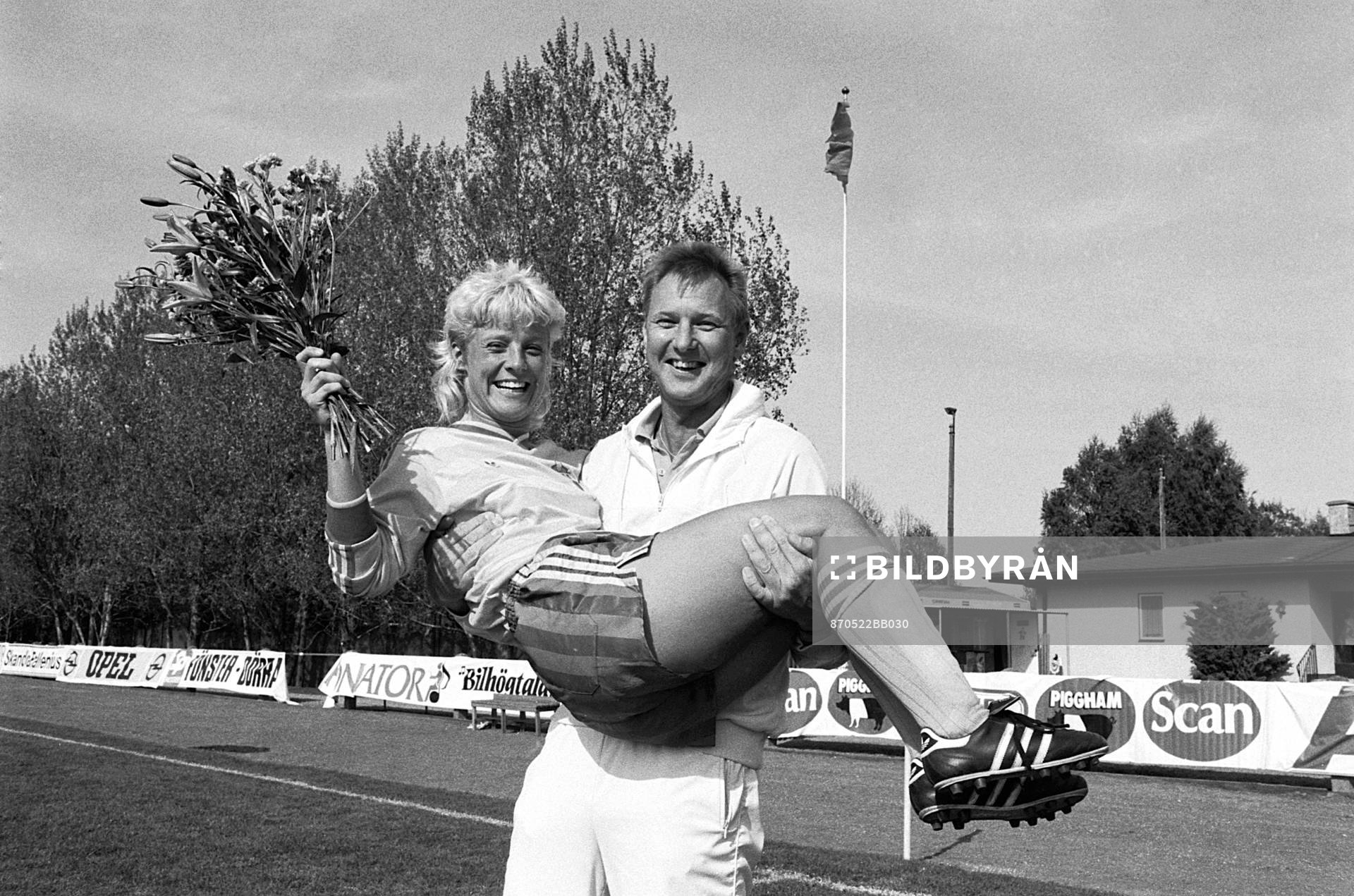 Anna Svenjeby, matchens lirare och Ulf Lyfors,