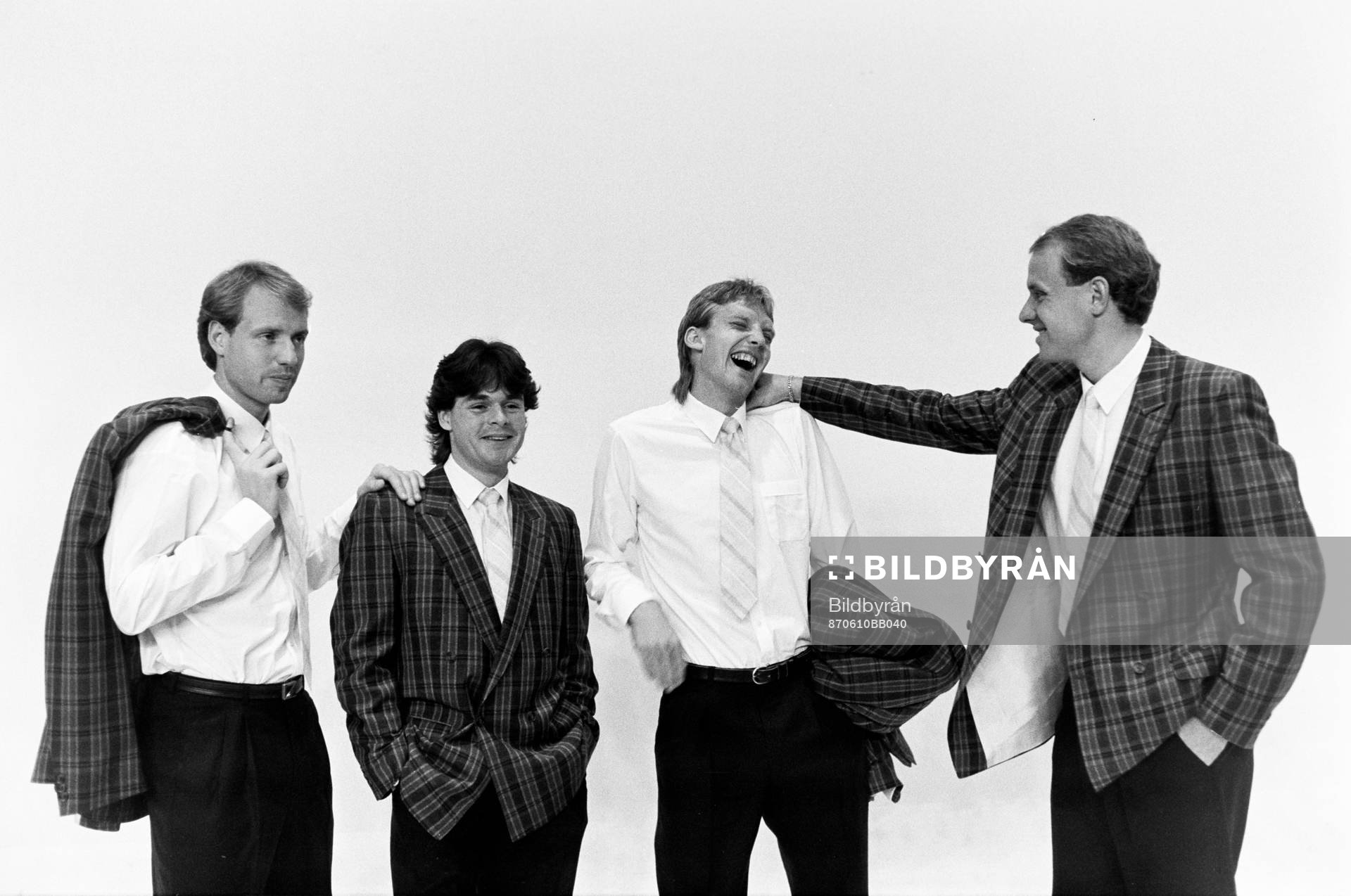 Fotboll, Landslaget, Sverige, reklamfotografering: Andreas Ravelli, Anders Limpar, Ulf Eriksson och Thomas Ravelli.