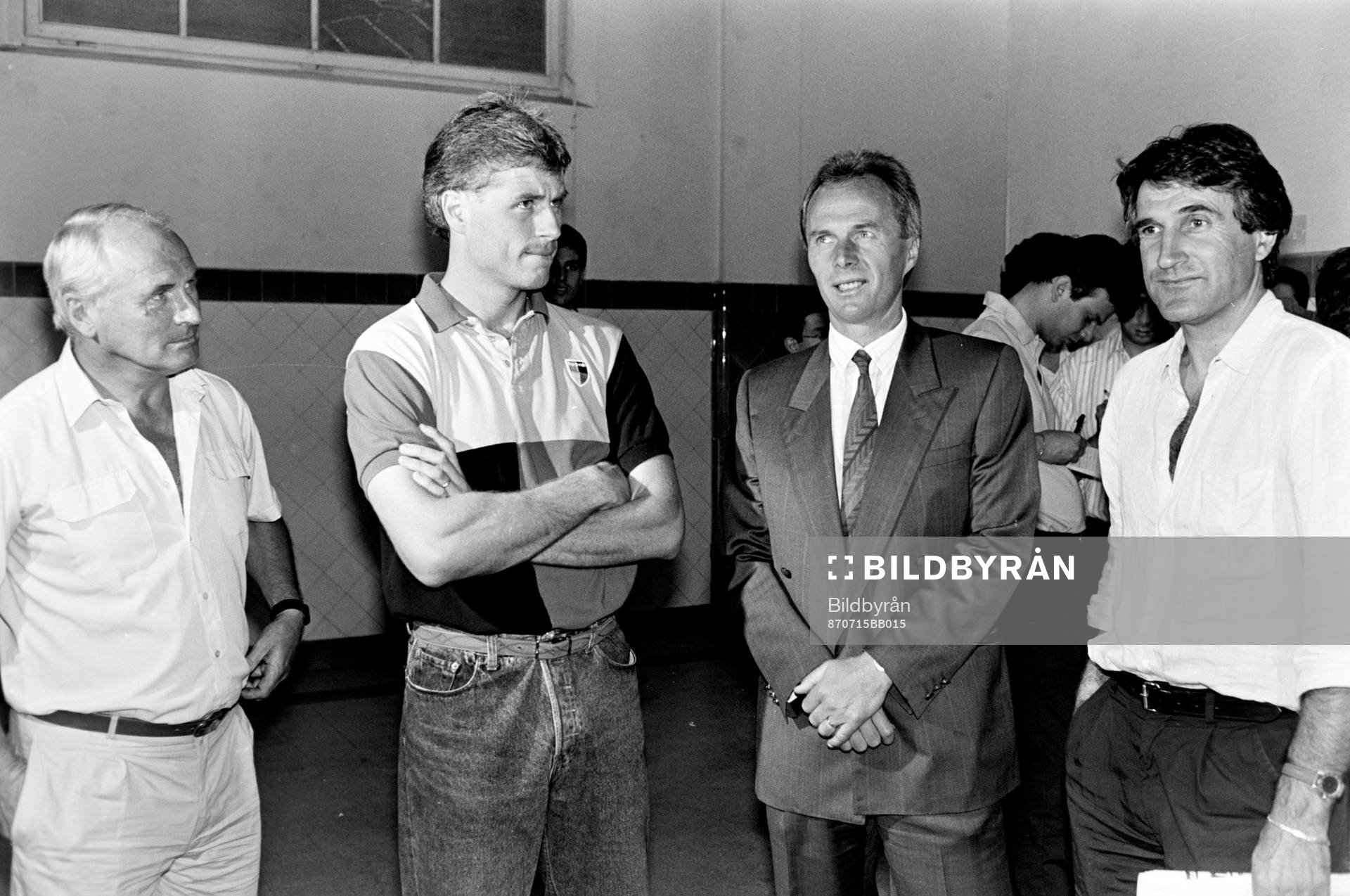 Kurt Hamrin, Glenn Hysén, Sven-Göran Eriksson och Sergio