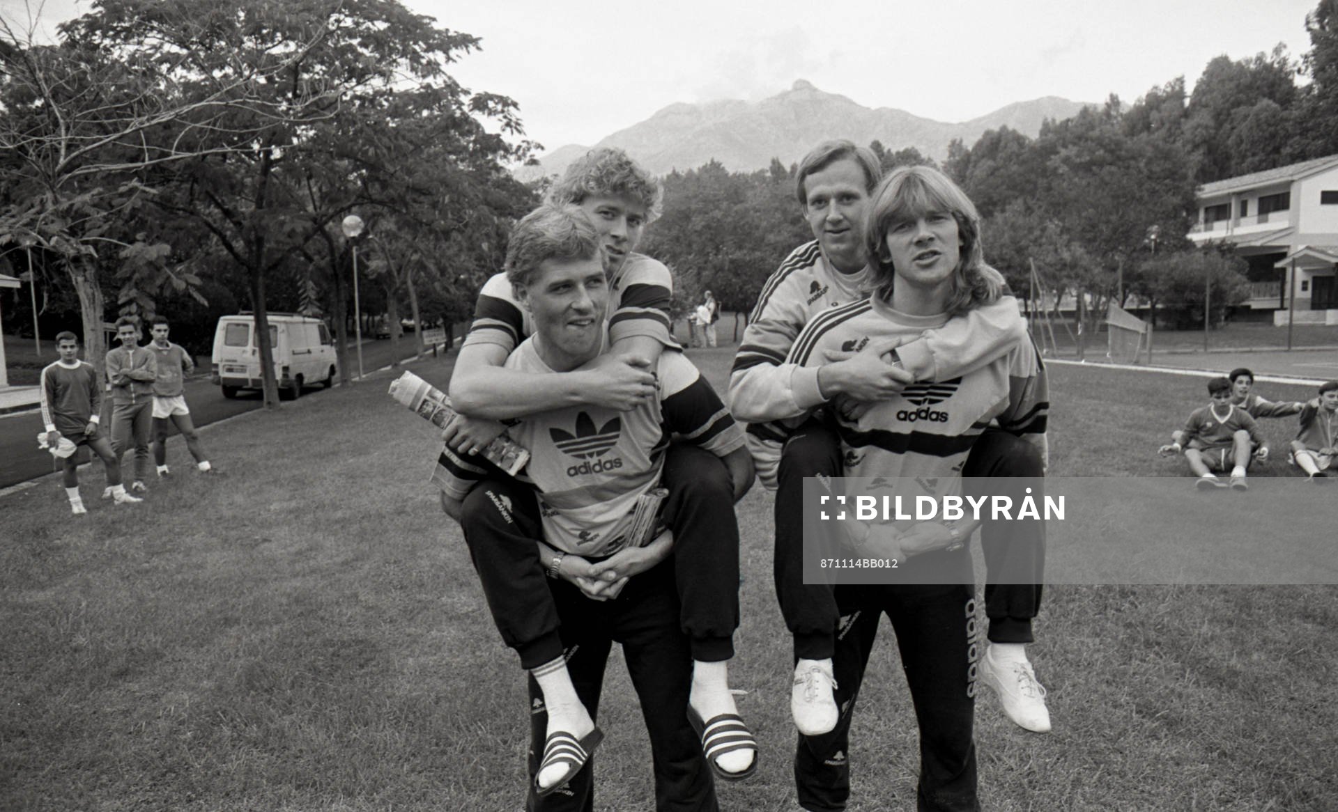Johnny Ekström, Dan Corneliusson, Glenn Hysén,  Glenn