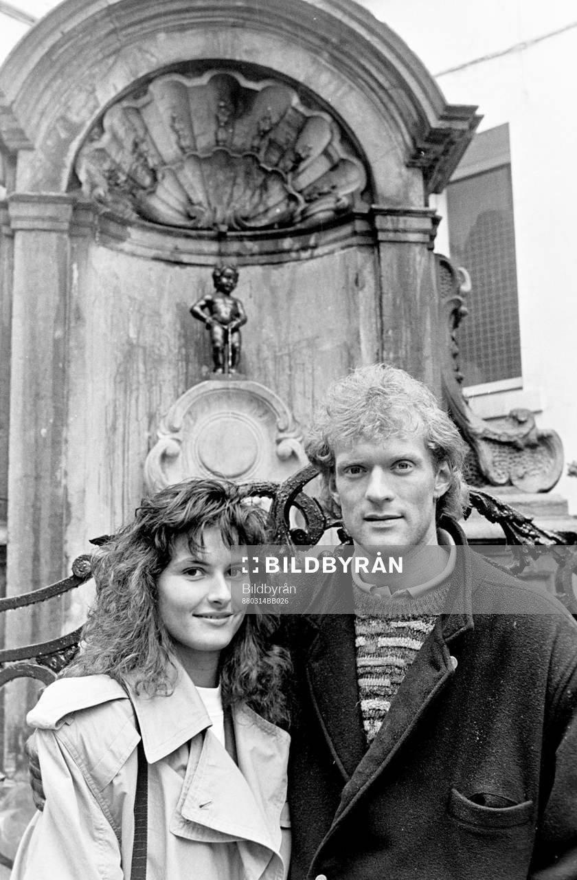 Håkan Lindman med fästmö Anna de Lillo på stan