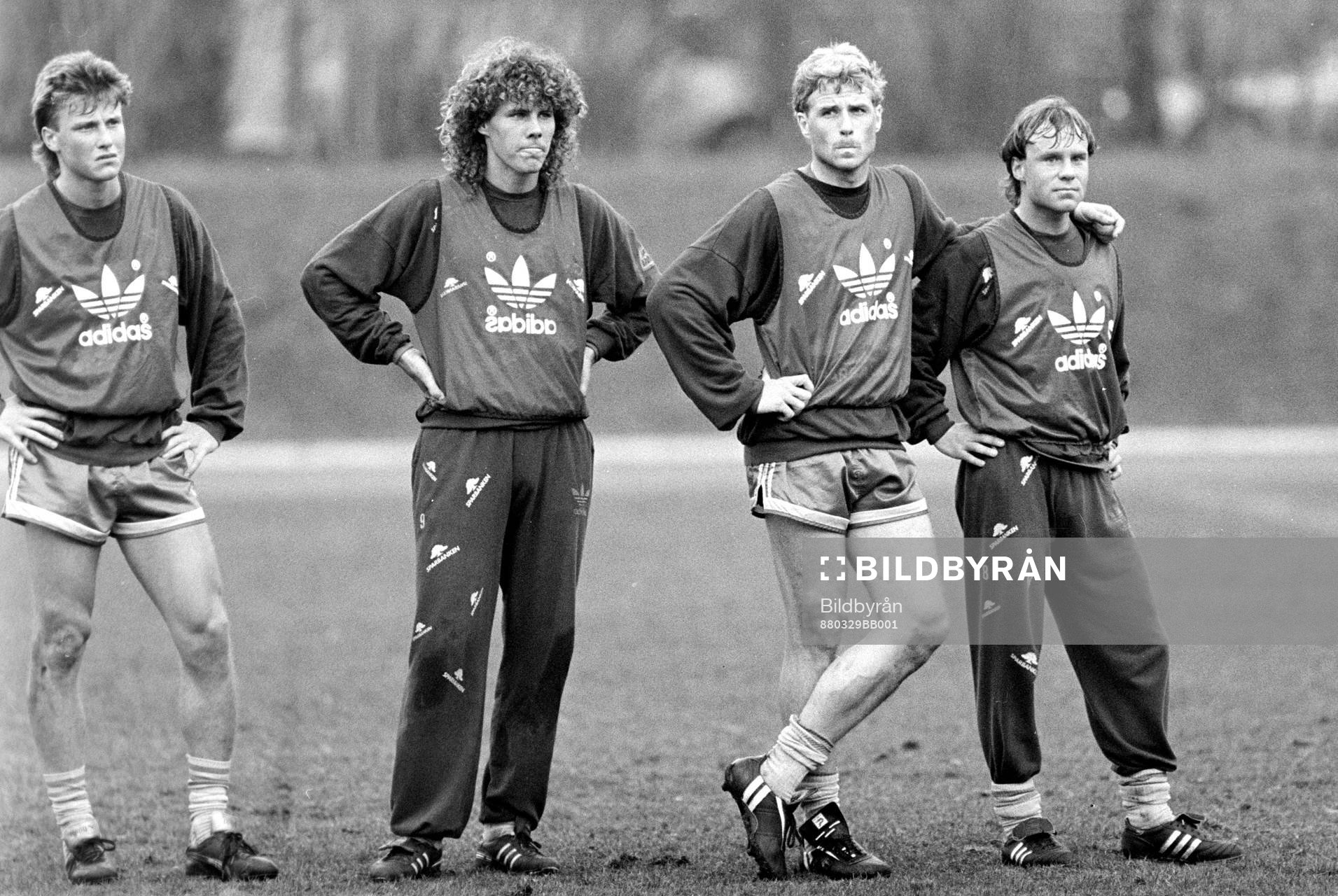 Fr. v Roger Ljung, Hans Eskilsson, Glenn Hysén och Hans