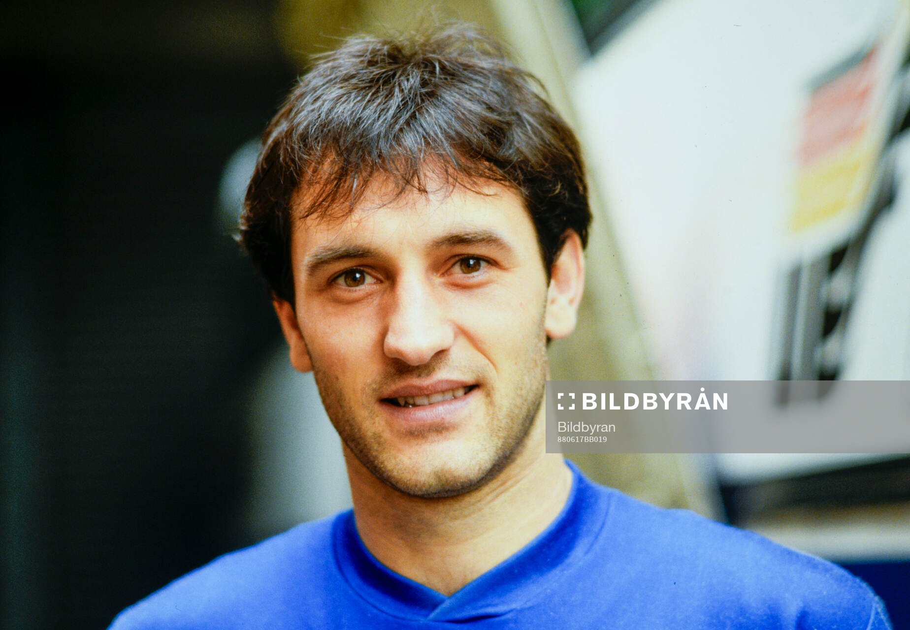 Italys Luigi de Agostini at the post match press conference