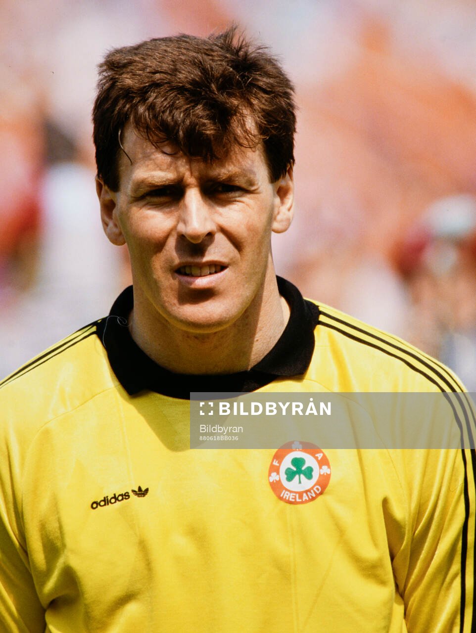 Irelands goalkeeper Packie Bonner