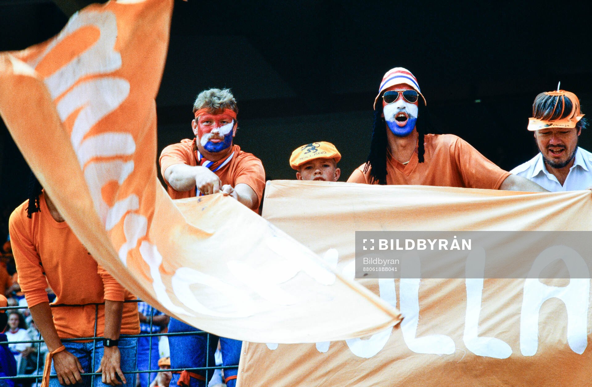 Dutch fans with orange flags