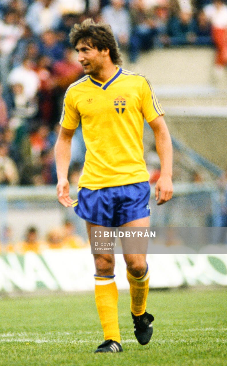 01 Odaterat, cirka 1988. Fotboll, A-landslaget, Sverige -