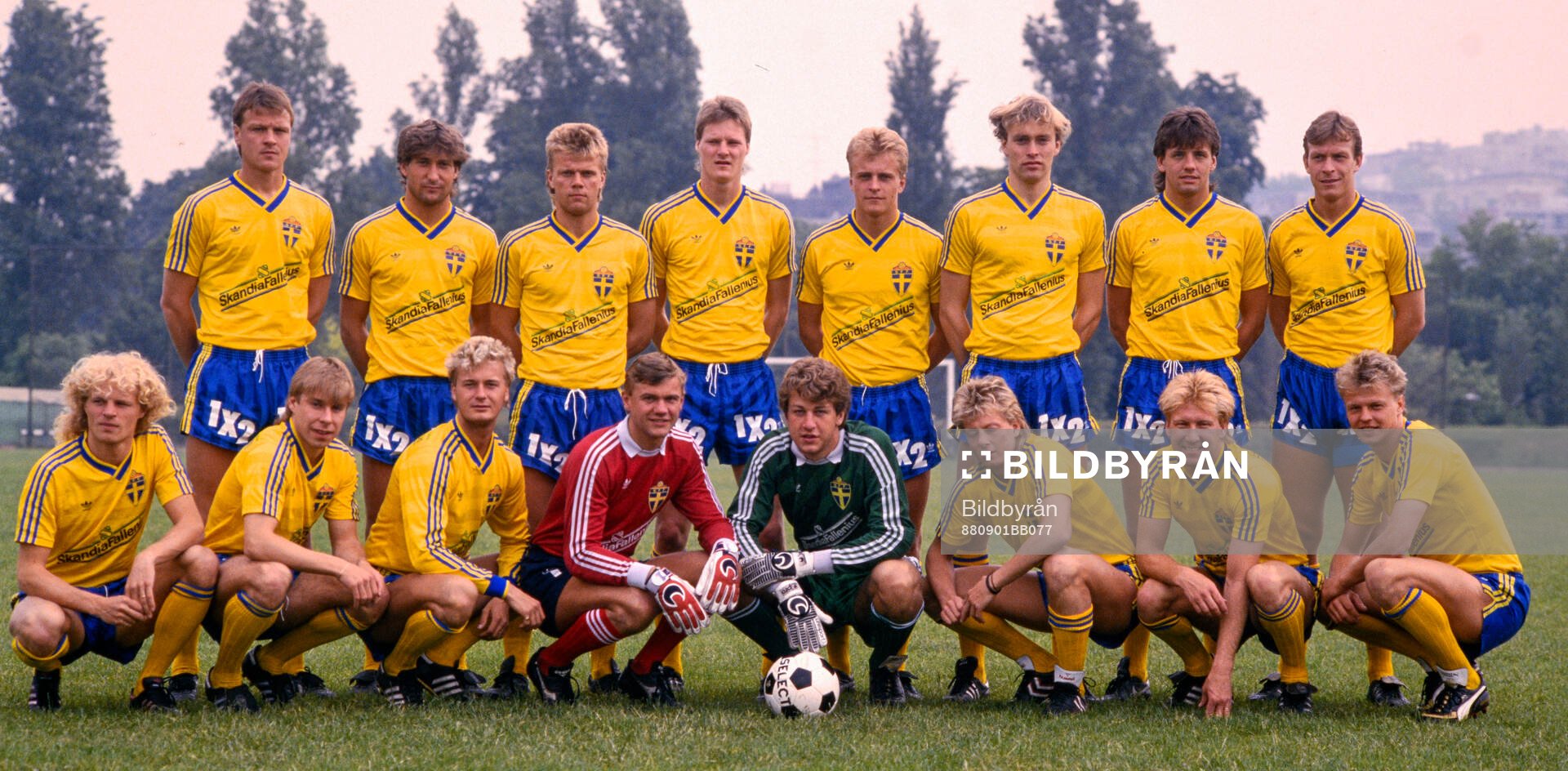 01 Odaterat, cirka 1988. Fotboll, A-landslaget, Sverige