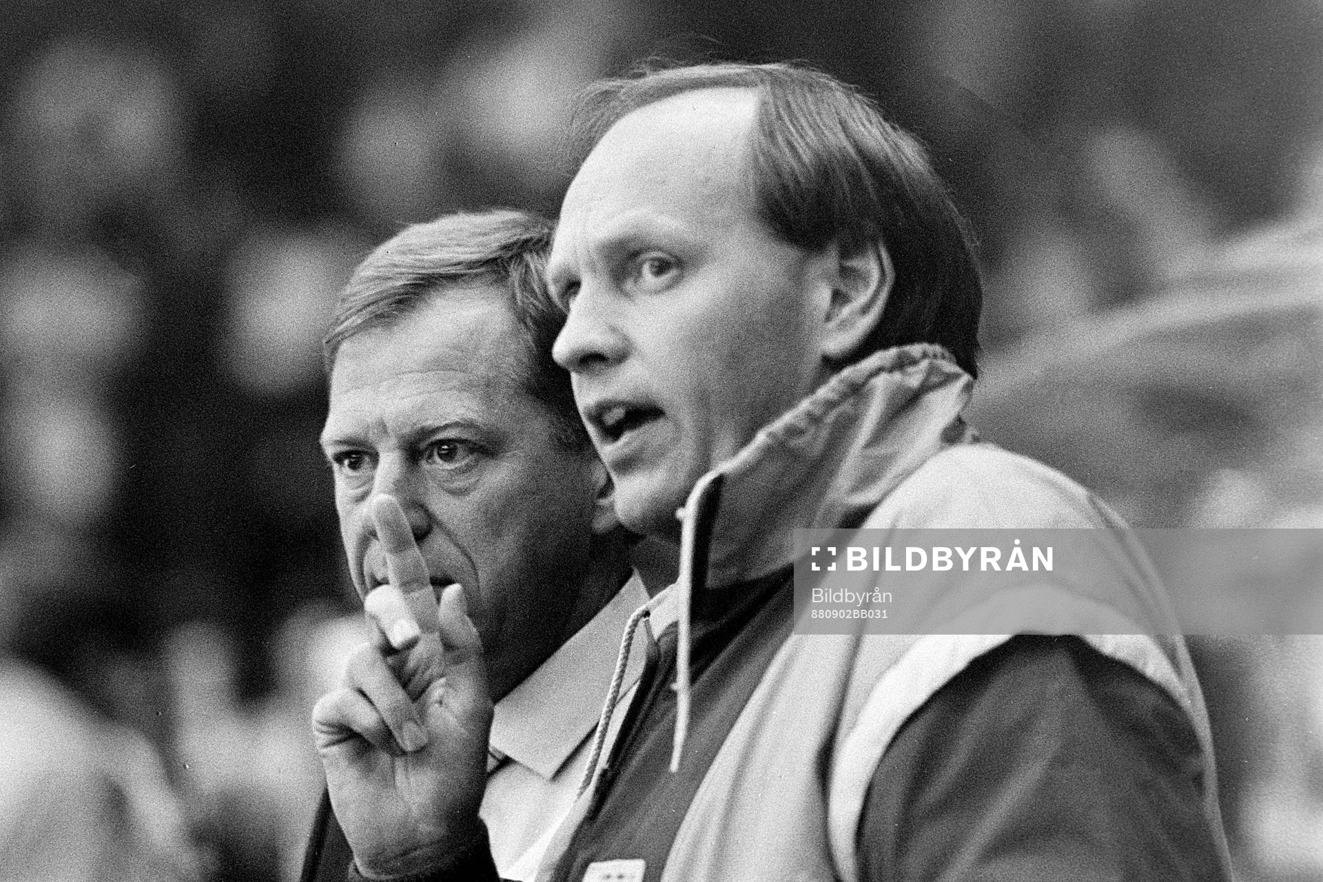 Bengt Ohlson och Tommy Sandlin, förbundskapten, Sverige