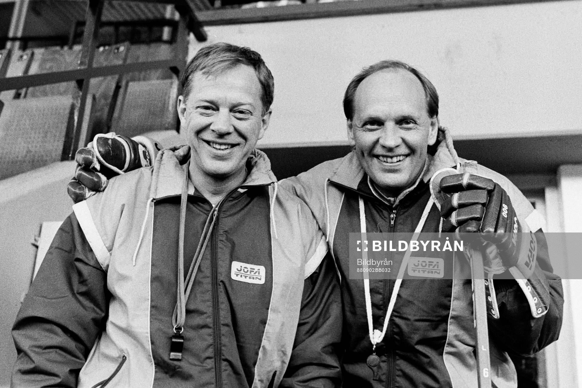 Bengt Ohlson och Tommy Sandlin, förbundskapten, Sverige