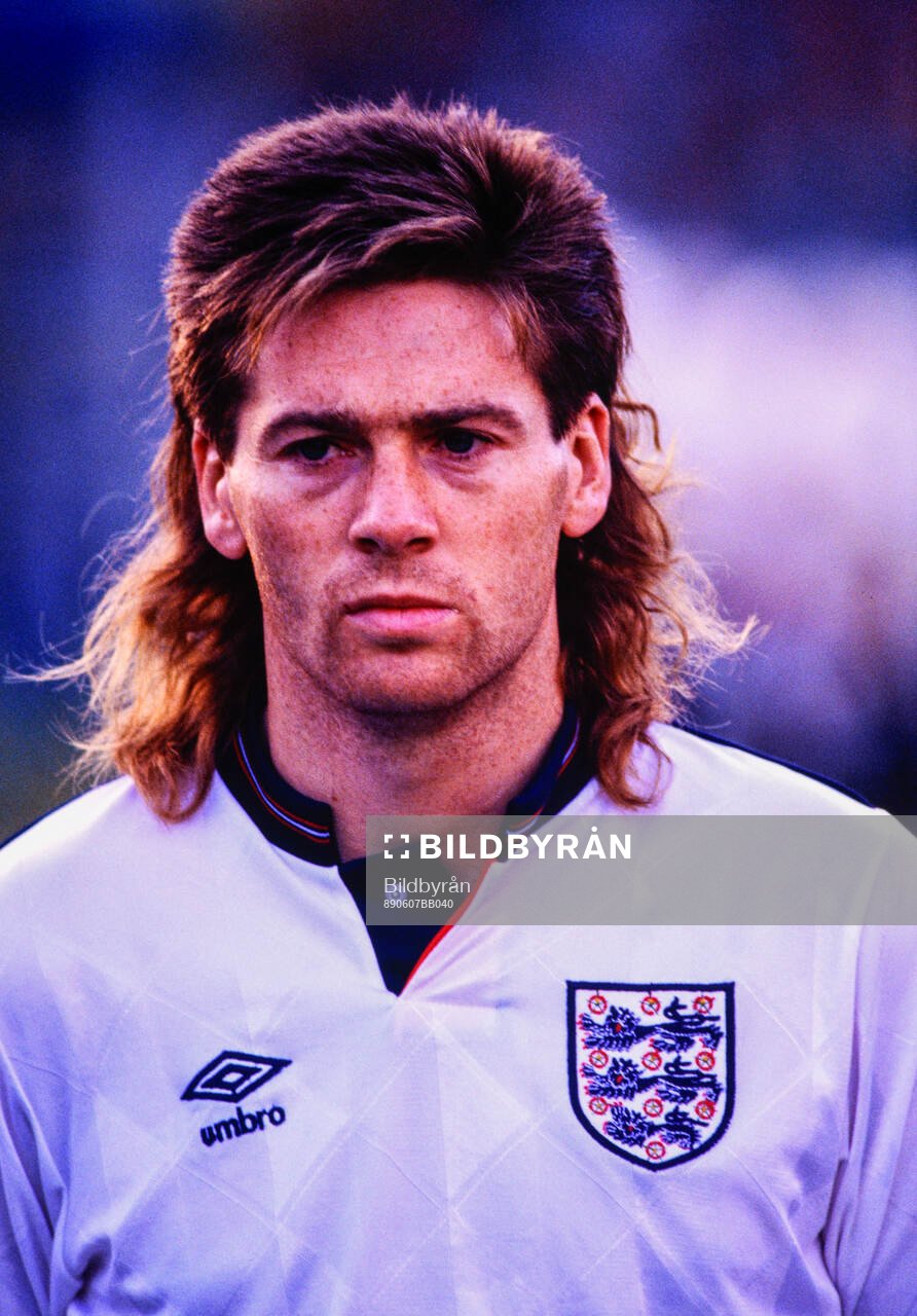 Englands Chris Waddle. Football, Friendly, Denmark v