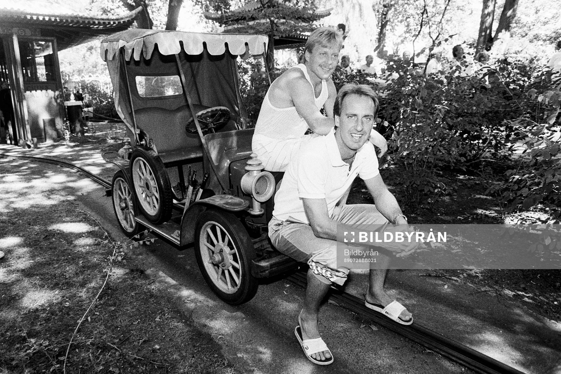 Besök på Tivoli. Tommy Evesson och Mats Nordgren