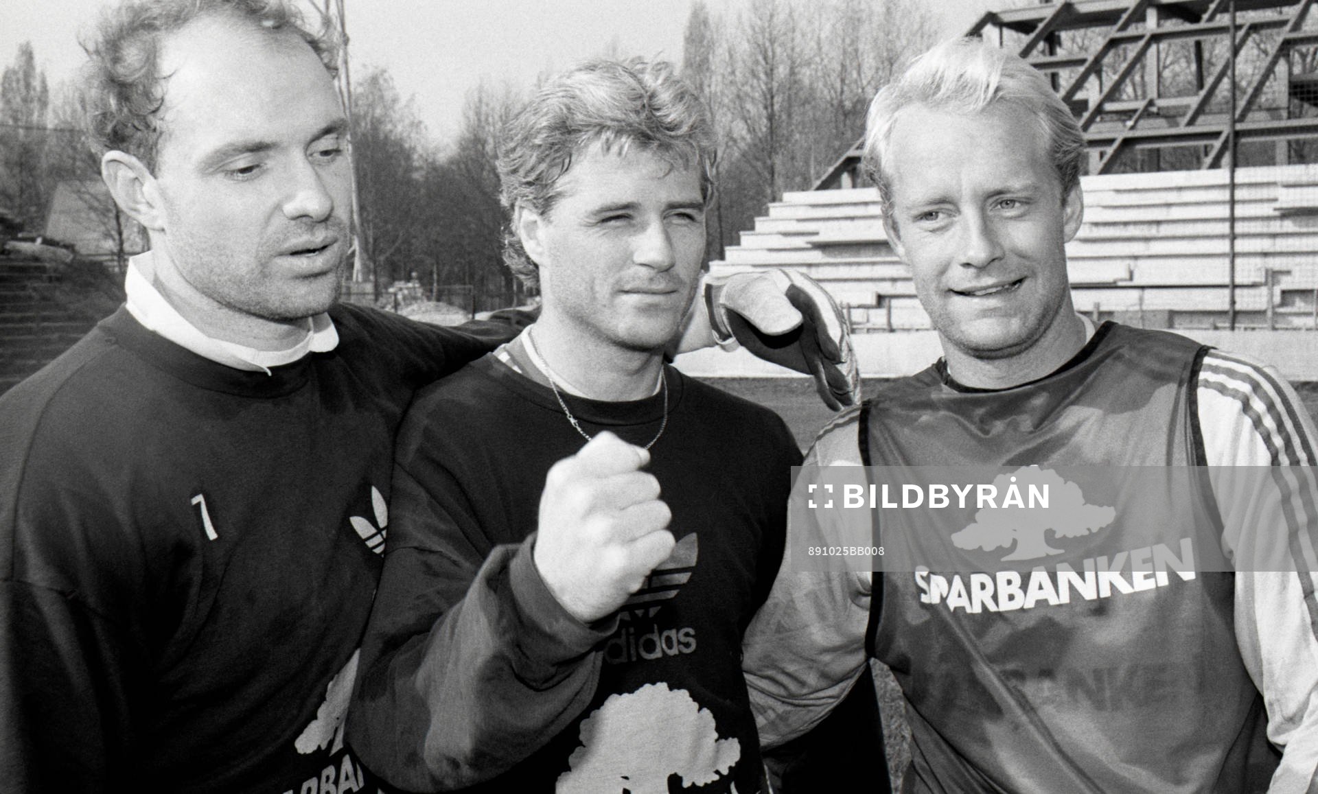 Thomas Ravelli, målvakt, Glenn Hysén och Mats Magnusson,
