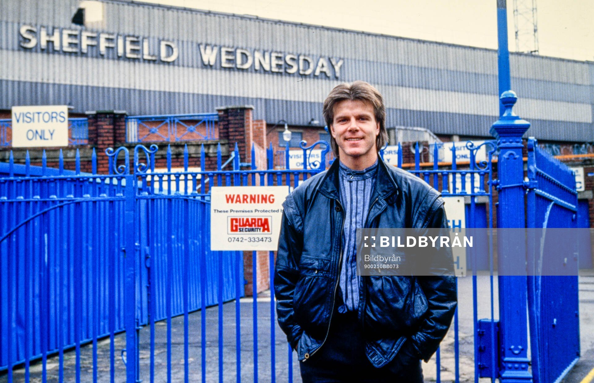 Football, Barclays League Division 1, England 1989-1990, Aston Villa - Sheffield Wednesday: Roland Nilsson of Sheffield Wednesday outside Hillsborough stadium.