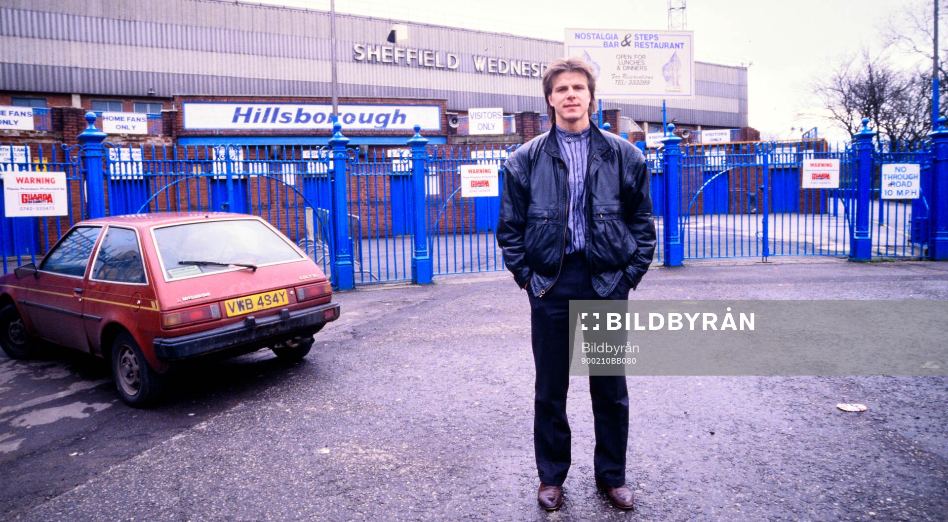 Football, Barclays League Division 1, England 1989-1990, Aston Villa - Sheffield Wednesday: Roland Nilsson of Sheffield Wednesday outside Hillsborough stadium.